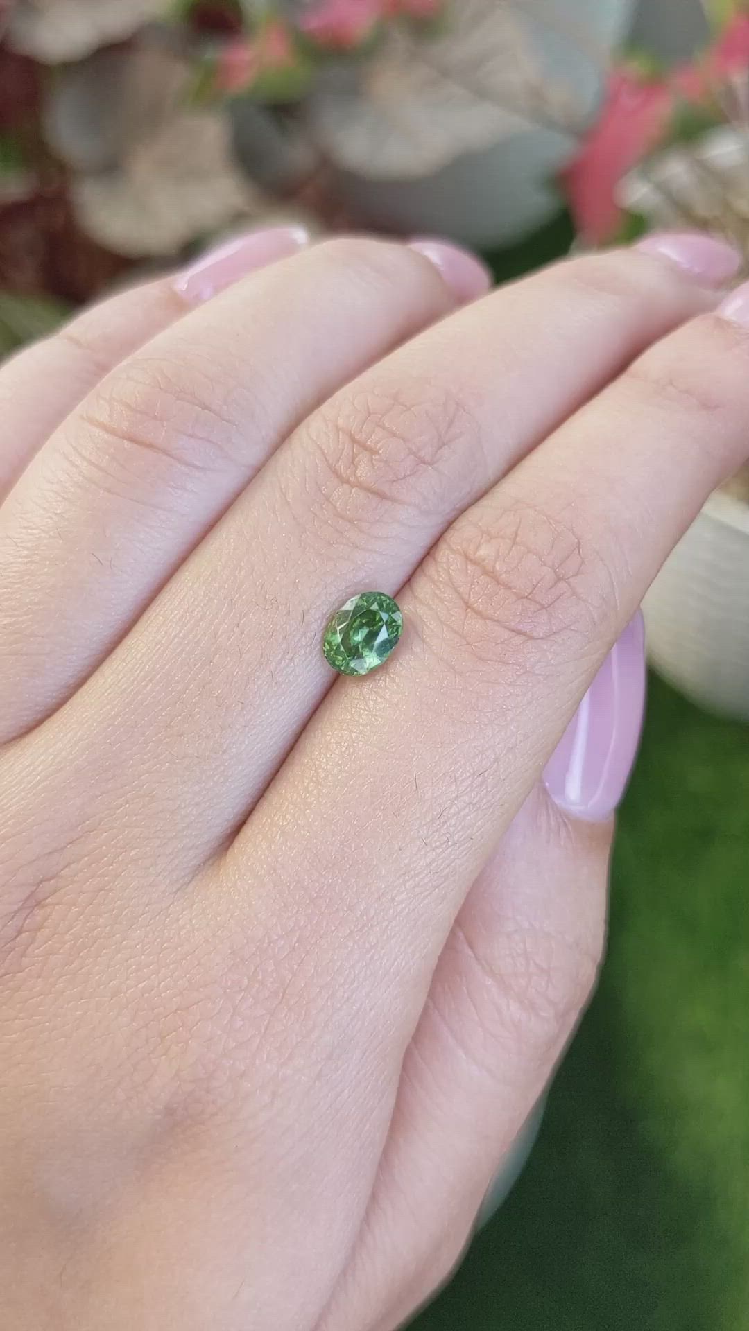 1.37 Ct. Green Zircon from Ceylon (Sri Lanka) Size Video