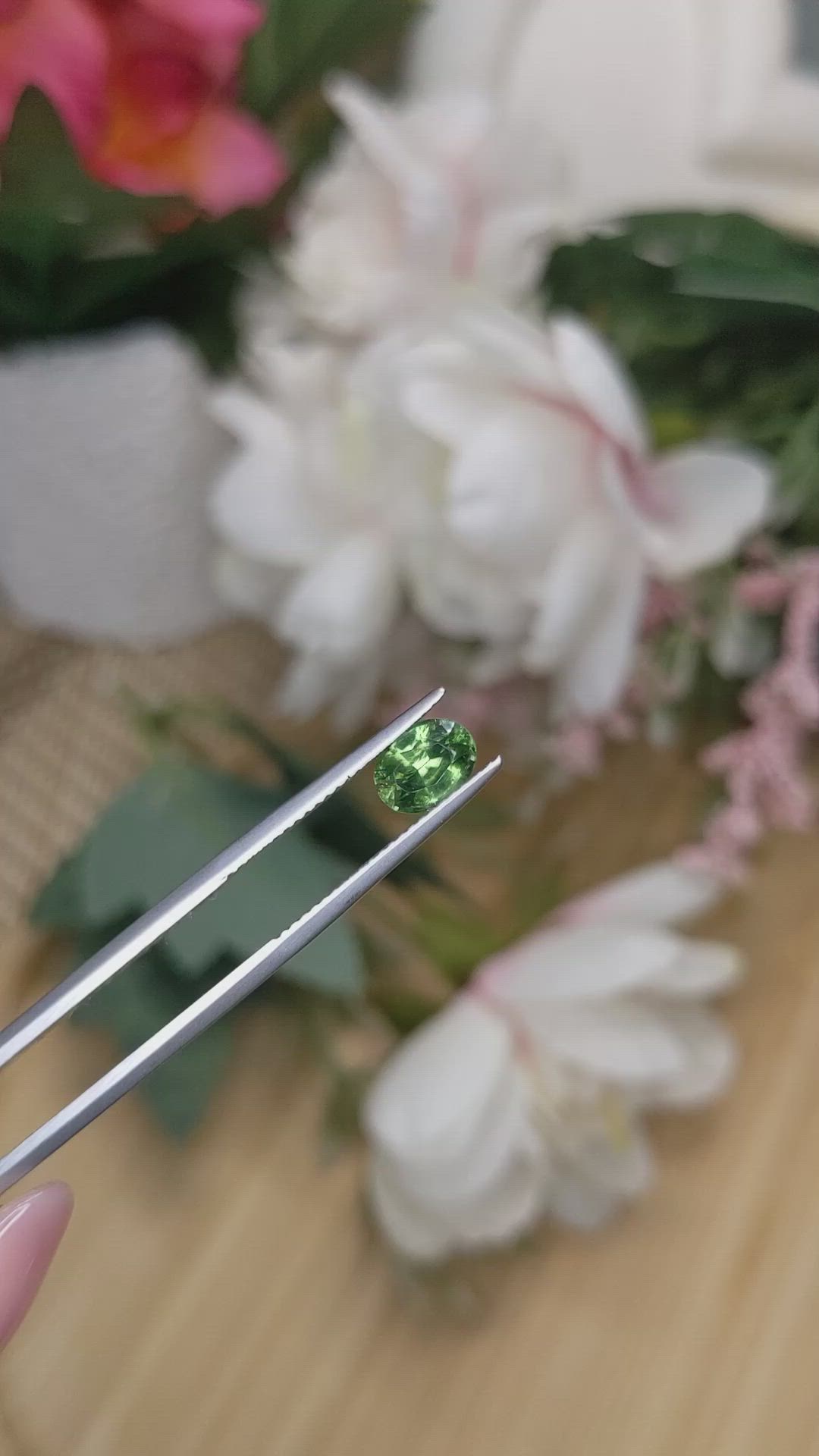 1.37 Ct. Green Zircon from Ceylon (Sri Lanka) Size Video