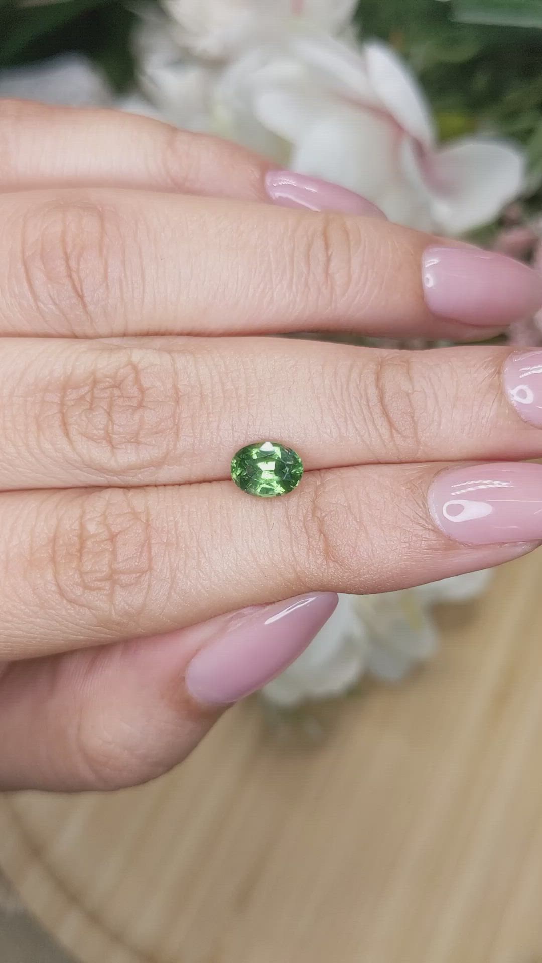 1.37 Ct. Green Zircon from Ceylon (Sri Lanka) Size Video
