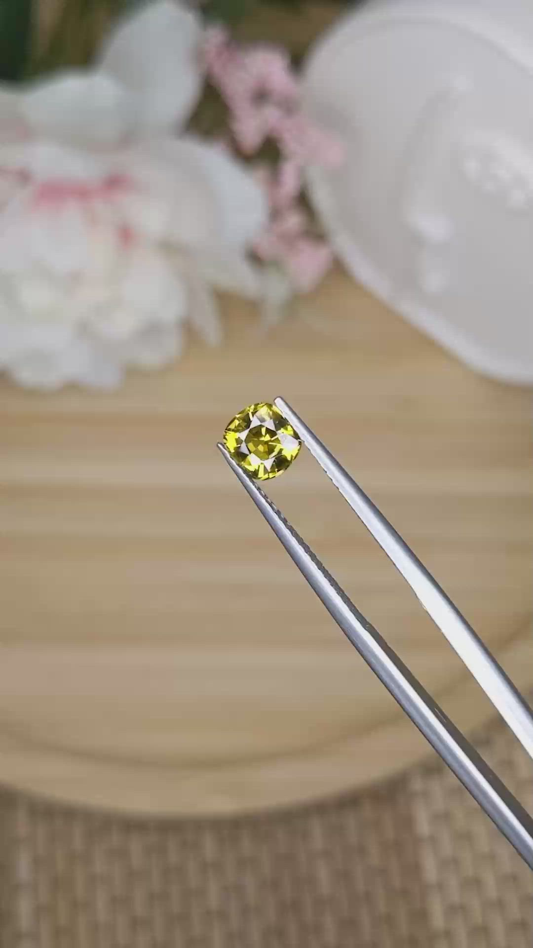 1.05 Ct. Brownish Yellow Zircon from Ceylon (Sri Lanka) Size Video