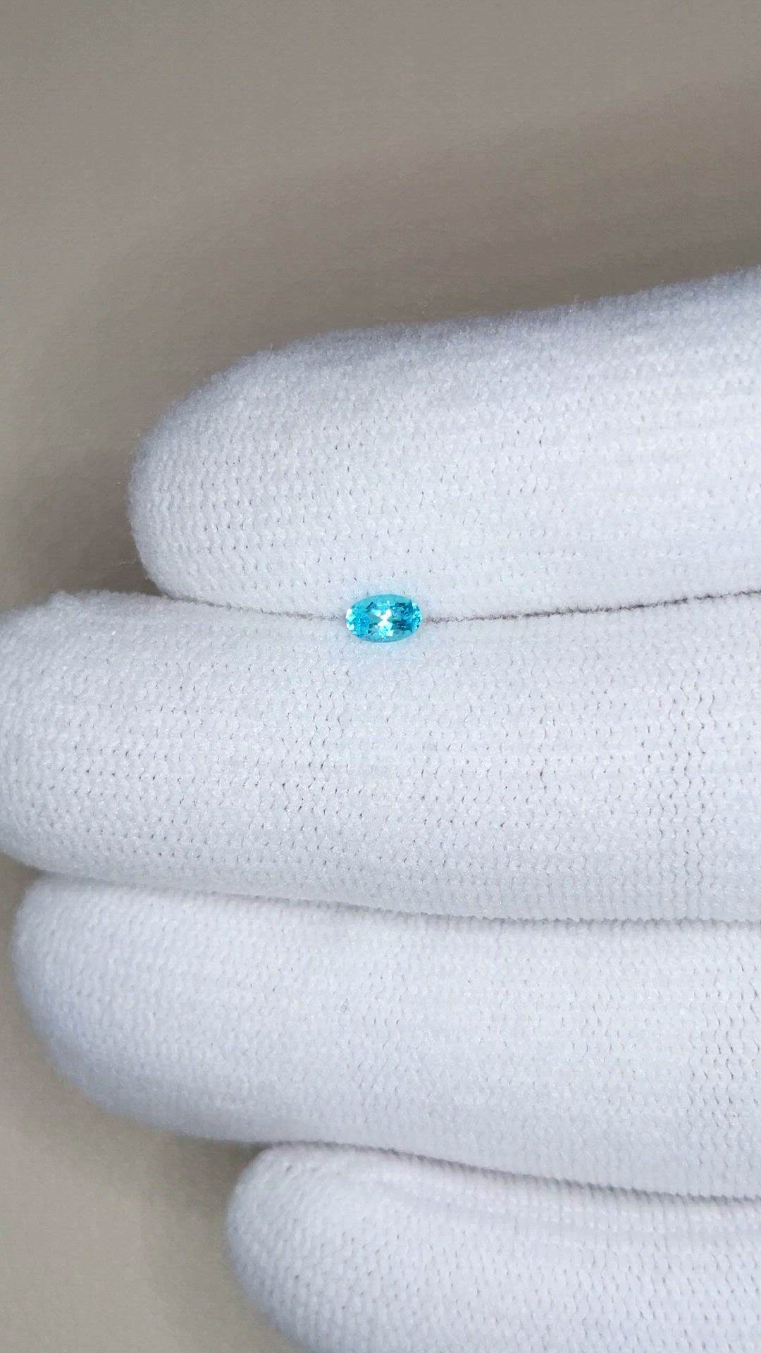 0.14 Ct. Greenish Blue Paraiba Tourmaline from Brazil Size Video