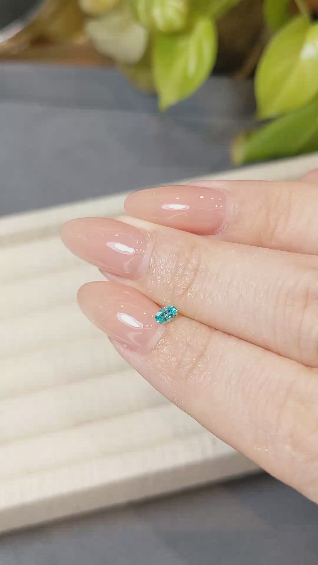 0.14 Ct. Greenish Blue Paraiba Tourmaline from Brazil Size Video