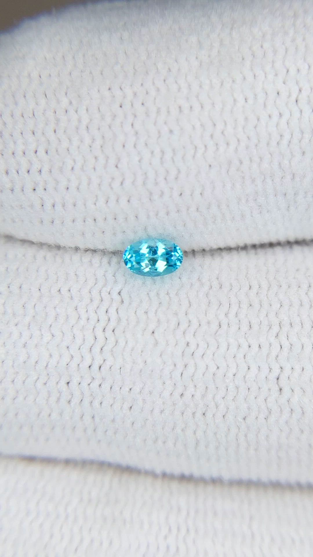 0.14 Ct. Greenish Blue Paraiba Tourmaline from Brazil Size Video