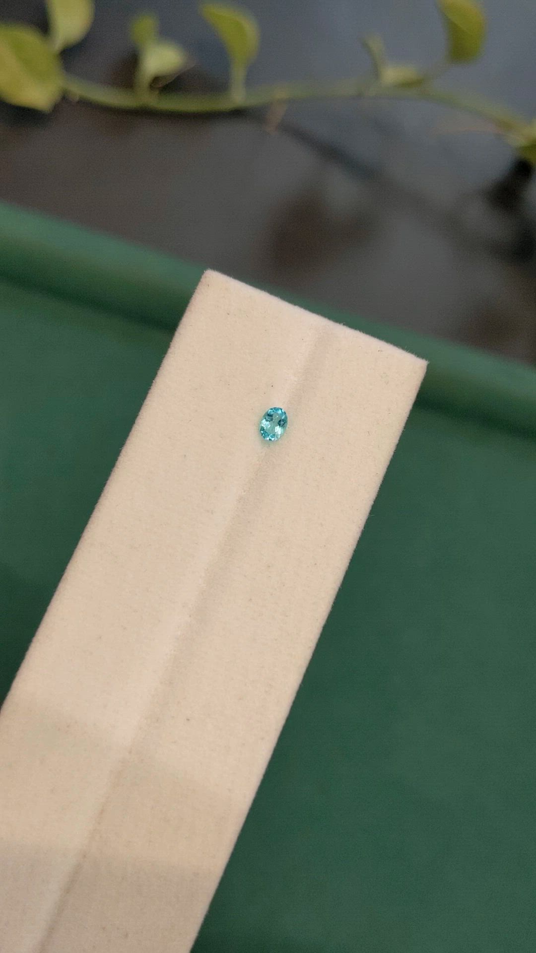 0.11 Ct. Greenish Blue Paraiba Tourmaline from Brazil Size Video