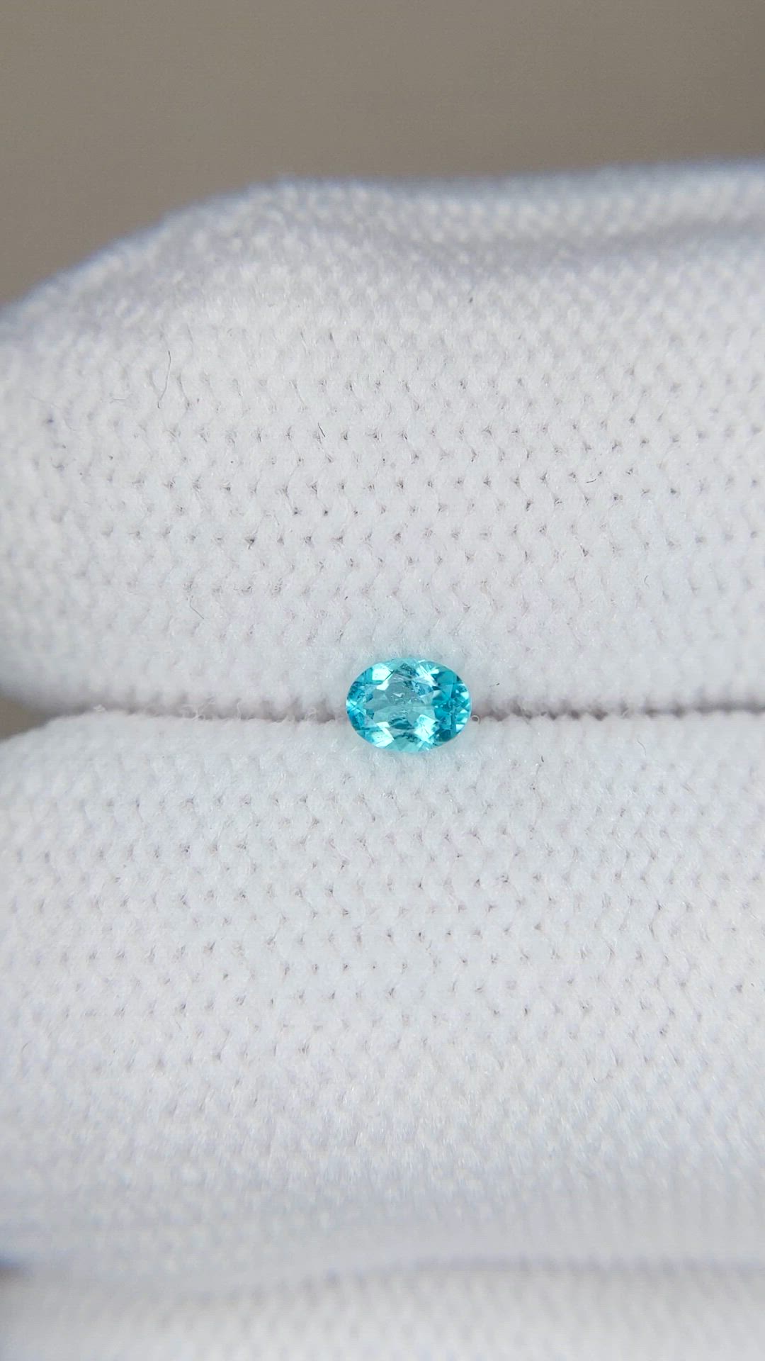 0.11 Ct. Greenish Blue Paraiba Tourmaline from Brazil Size Video