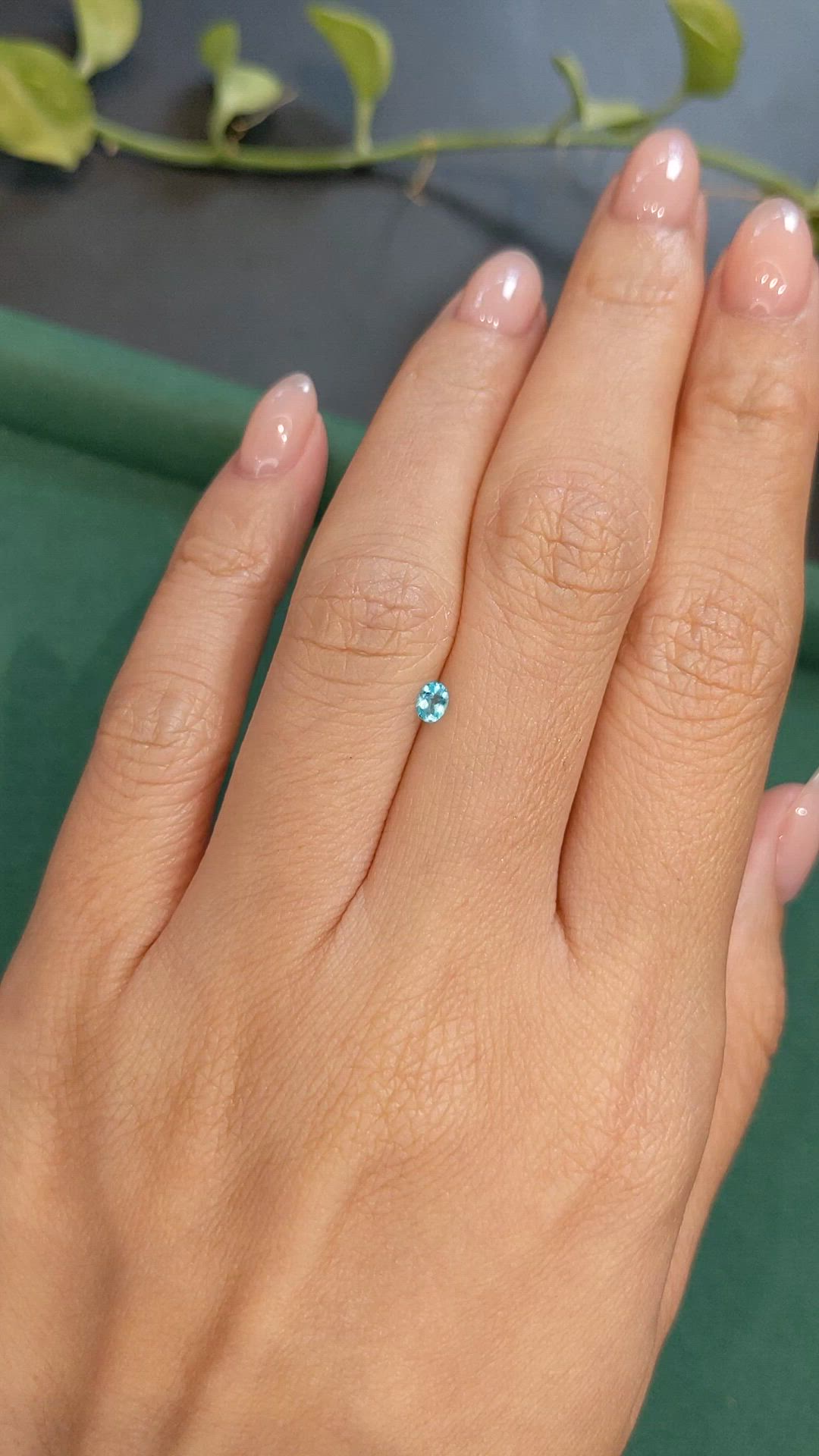 0.11 Ct. Greenish Blue Paraiba Tourmaline from Brazil Size Video