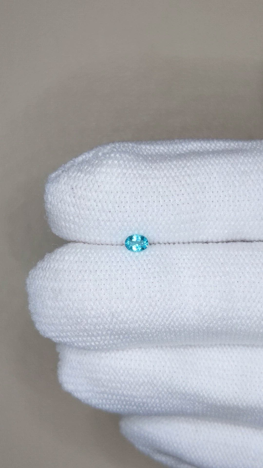 0.11 Ct. Greenish Blue Paraiba Tourmaline from Brazil Size Video