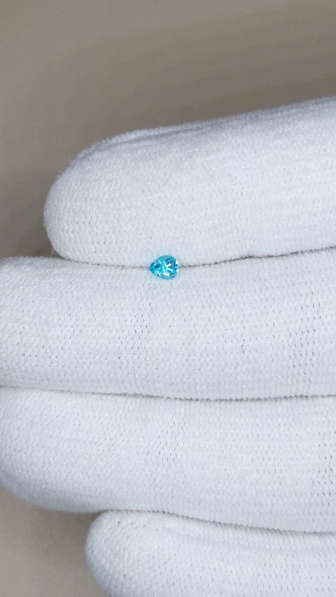0.12 Ct. Blue Paraiba Tourmaline from Brazil Size Video