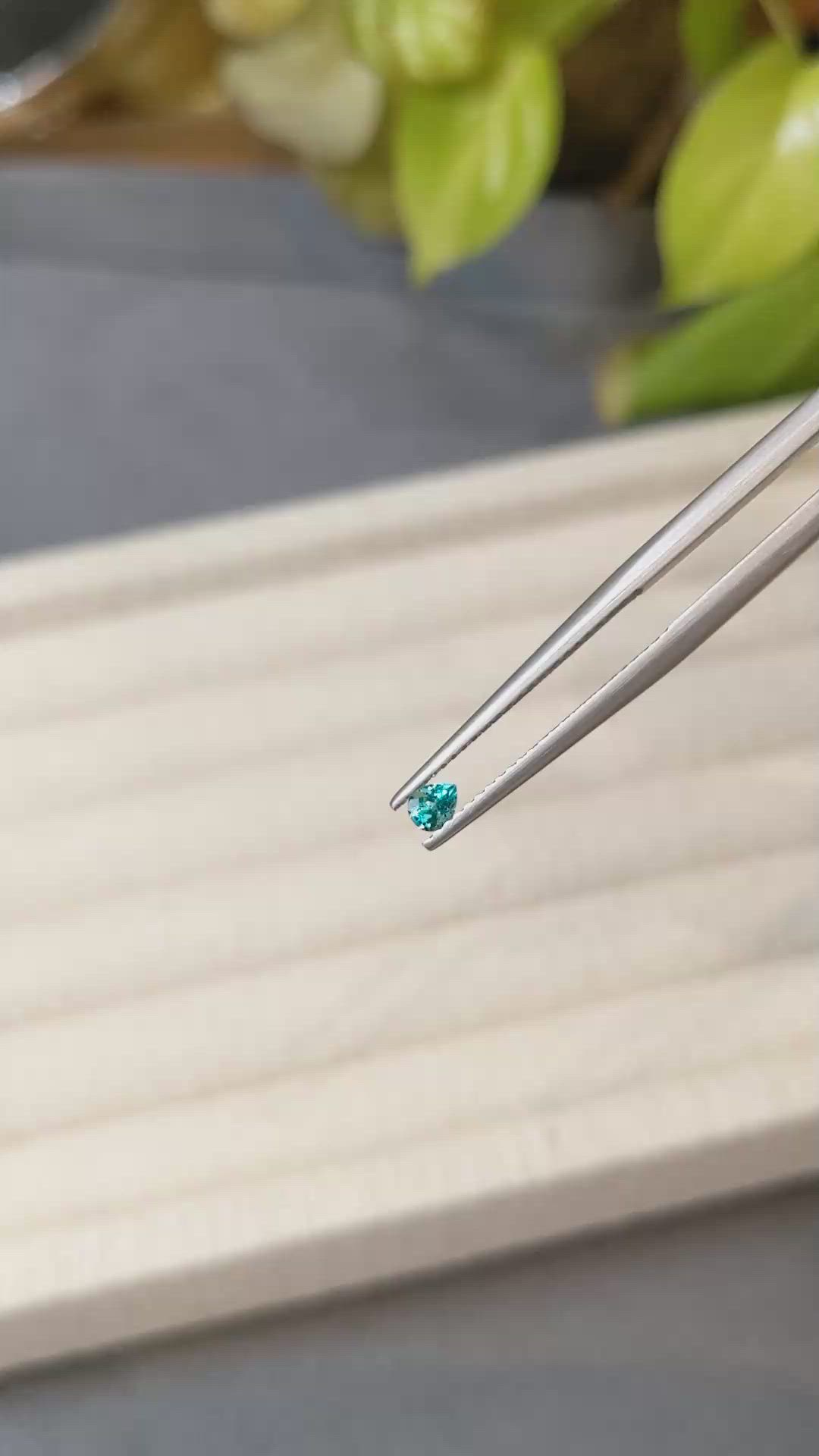0.12 Ct. Blue Paraiba Tourmaline from Brazil Size Video