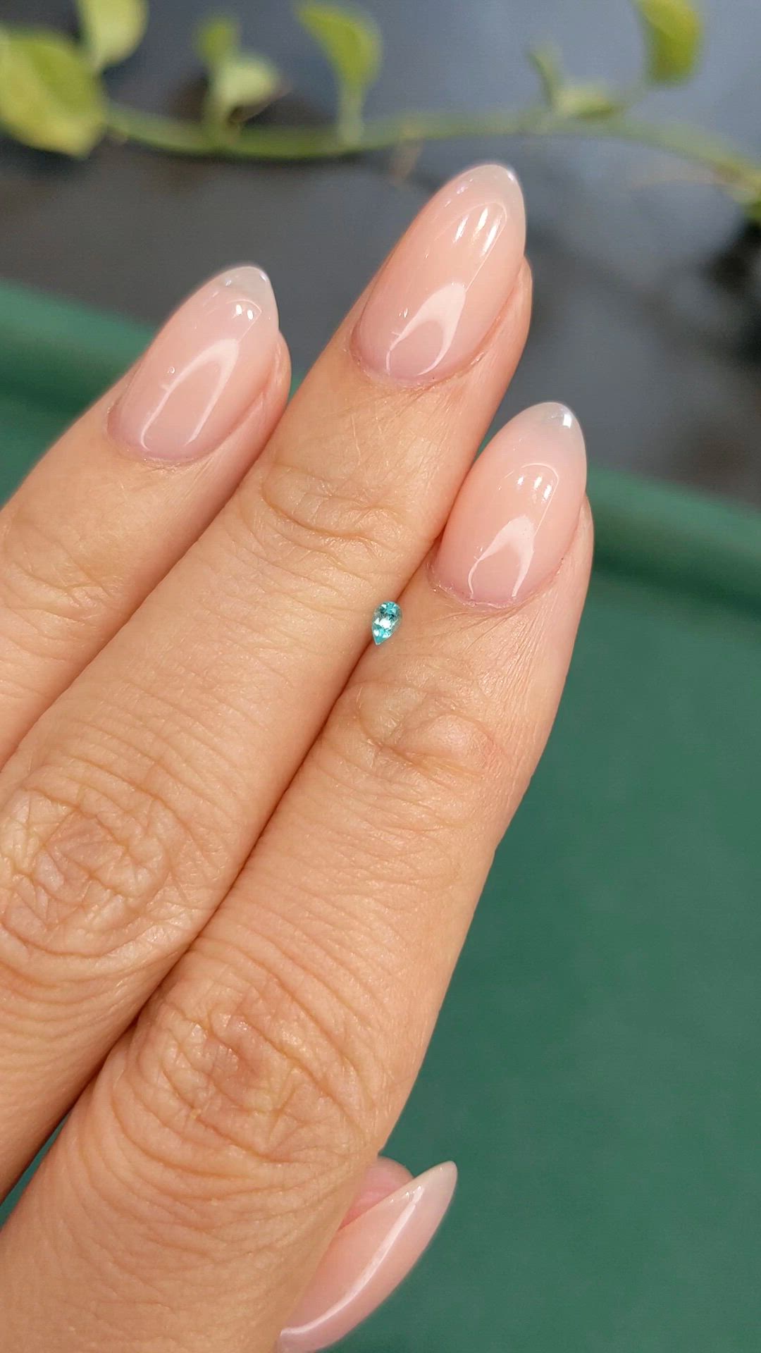 0.05 Ct. Bluish Green Paraiba Tourmaline from Brazil Size Video