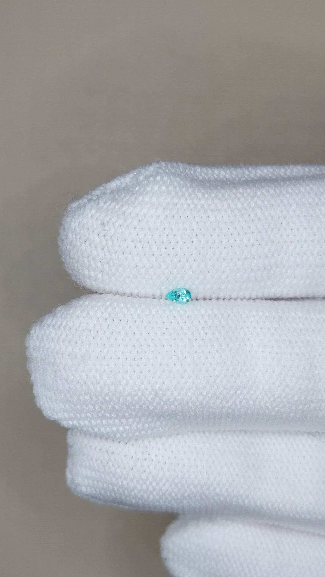 0.05 Ct. Bluish Green Paraiba Tourmaline from Brazil Size Video