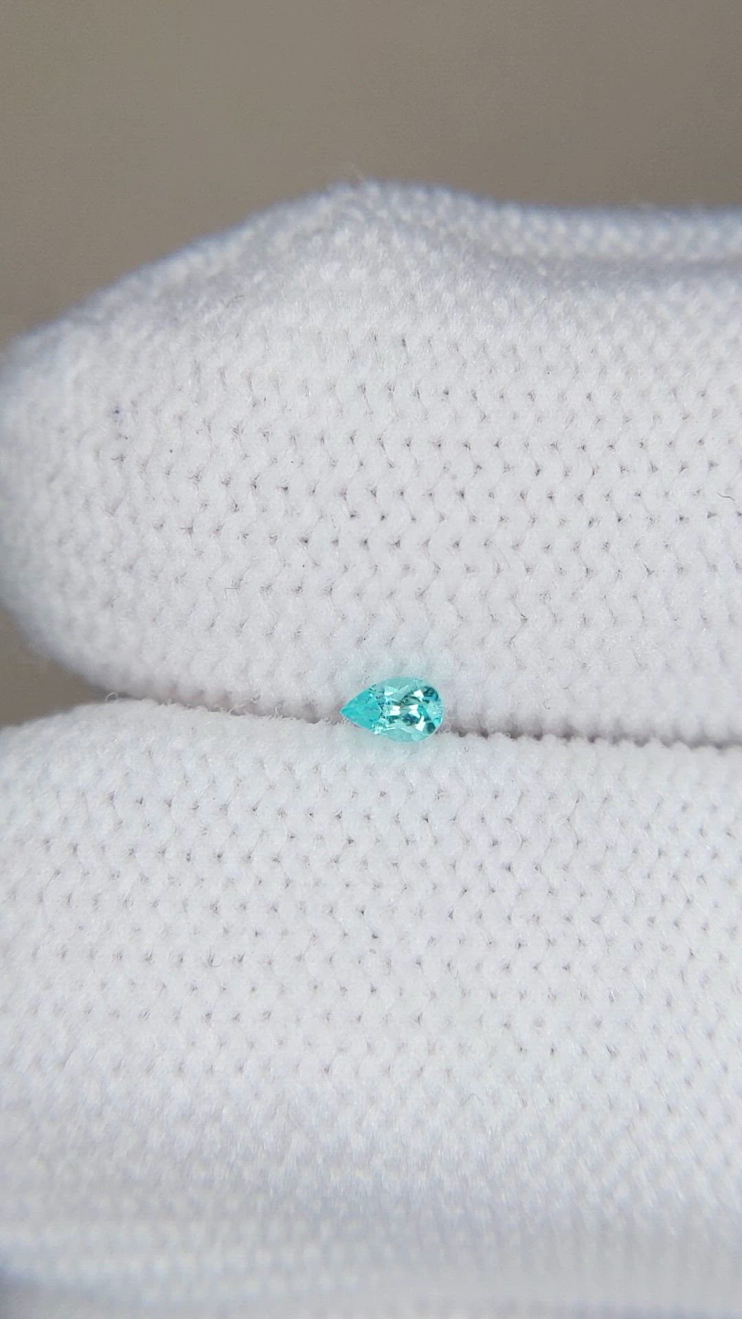 0.05 Ct. Bluish Green Paraiba Tourmaline from Brazil Size Video