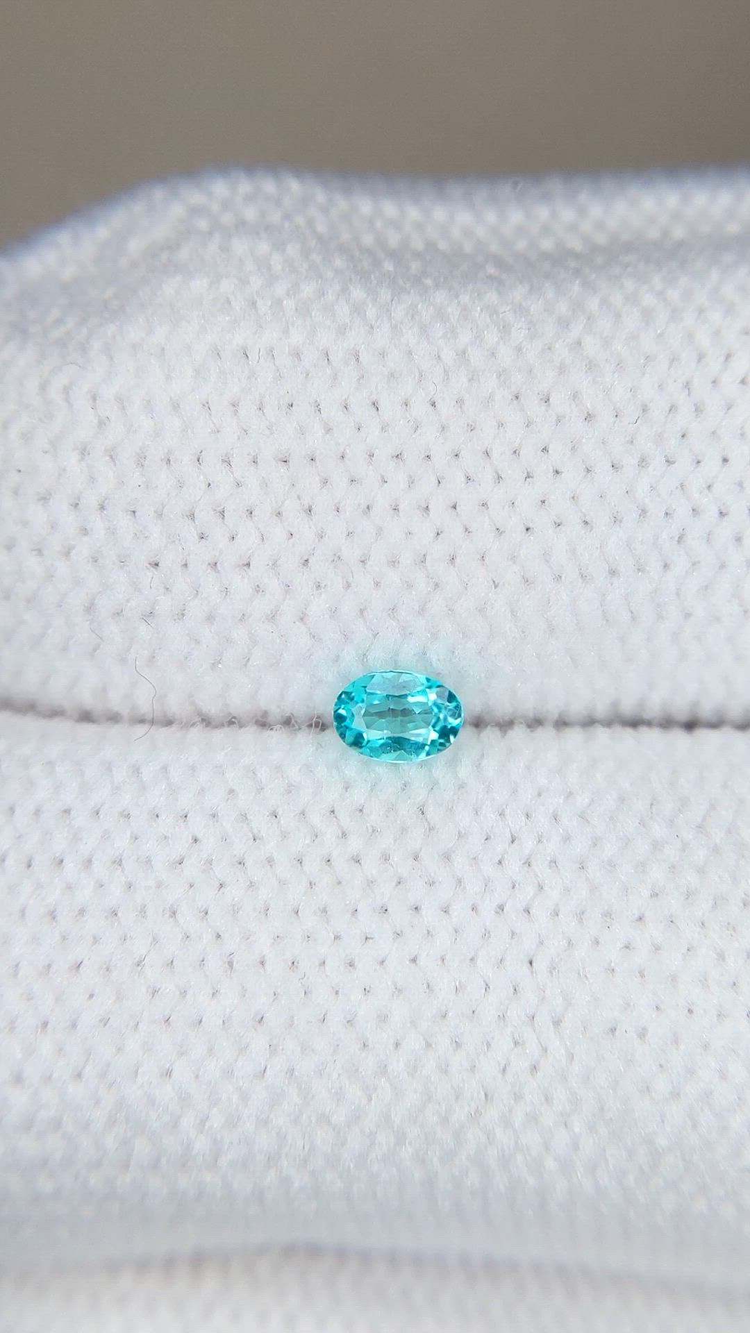 0.11 Ct. Greenish Blue Paraiba Tourmaline from Brazil Size Video