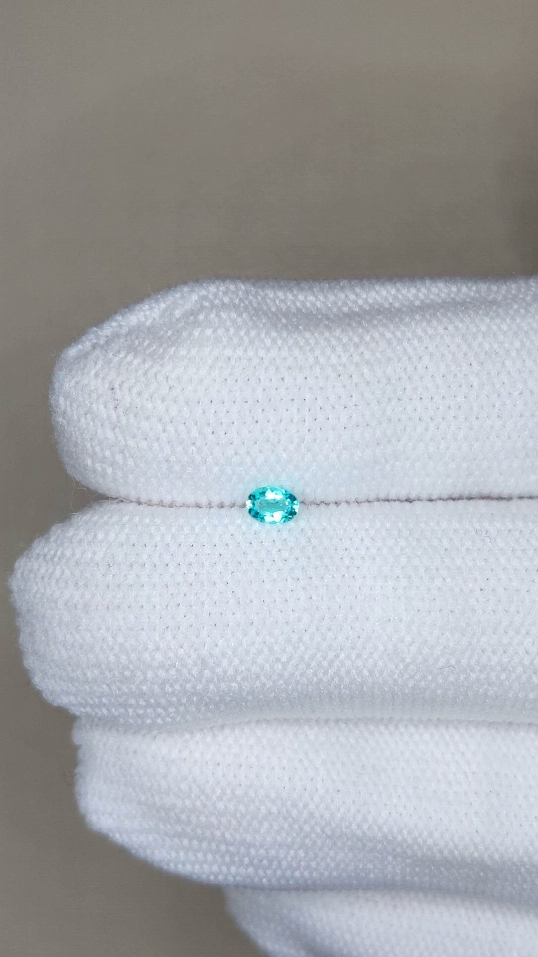 0.11 Ct. Greenish Blue Paraiba Tourmaline from Brazil Size Video