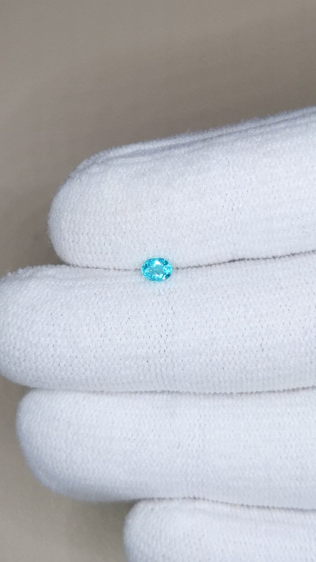 0.17 Ct. Greenish Blue Paraiba Tourmaline from Brazil Size Video