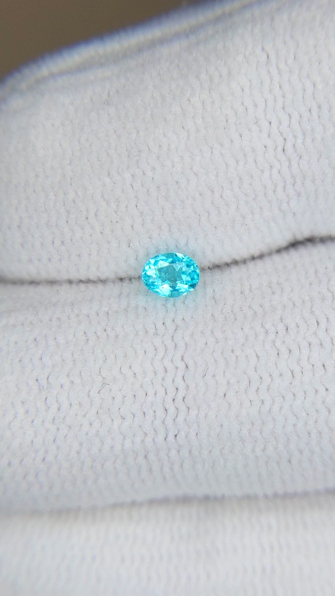 0.17 Ct. Greenish Blue Paraiba Tourmaline from Brazil Size Video