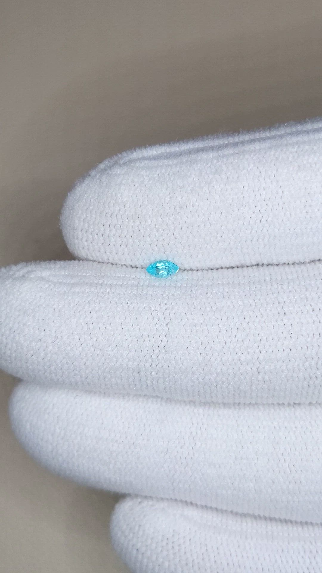 0.09 Ct. Blue Paraiba Tourmaline from Brazil Size Video