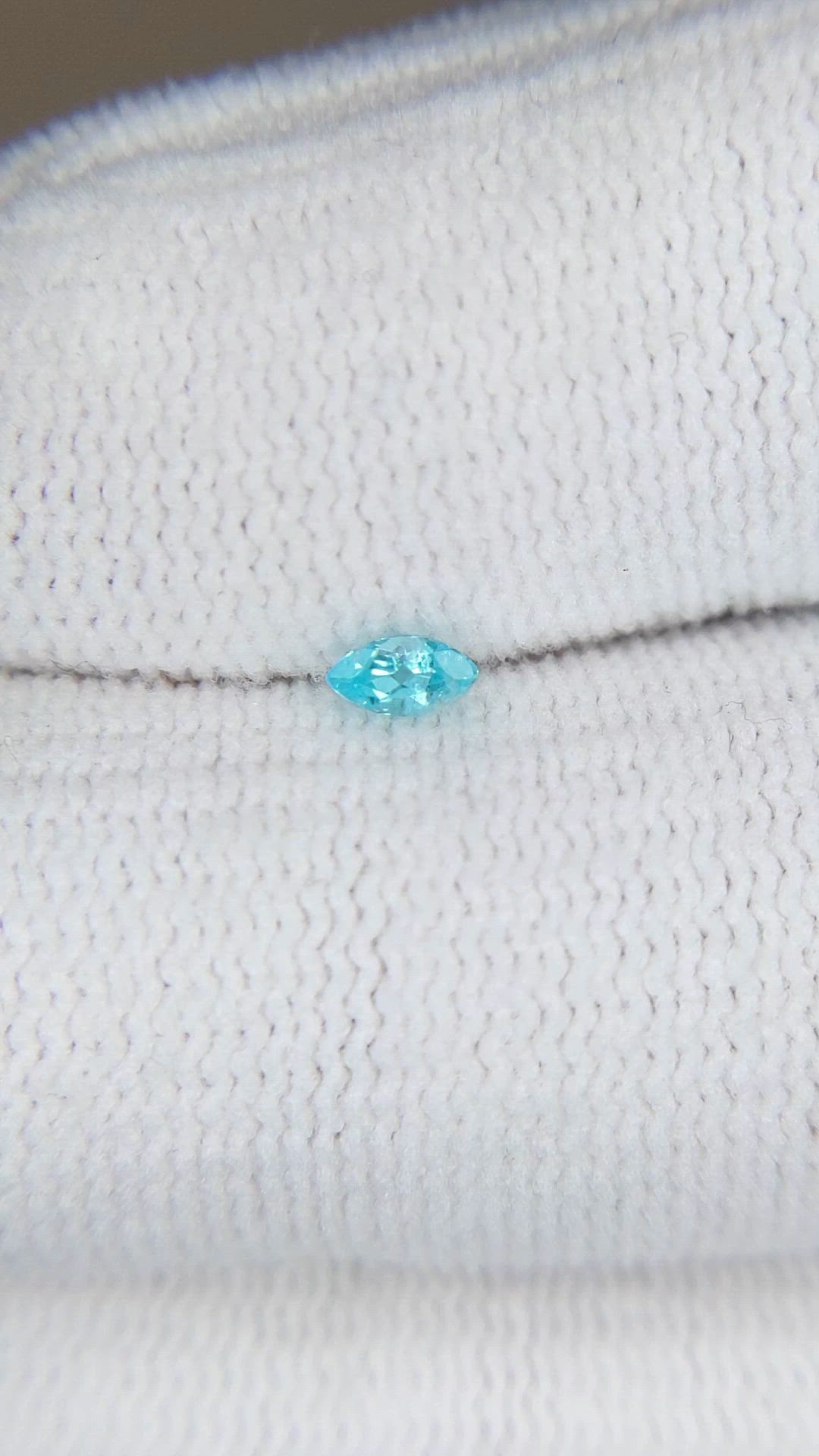 0.09 Ct. Blue Paraiba Tourmaline from Brazil Size Video