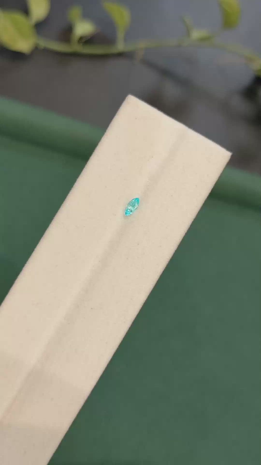 0.11 Ct. Blue Paraiba Tourmaline from Brazil Size Video
