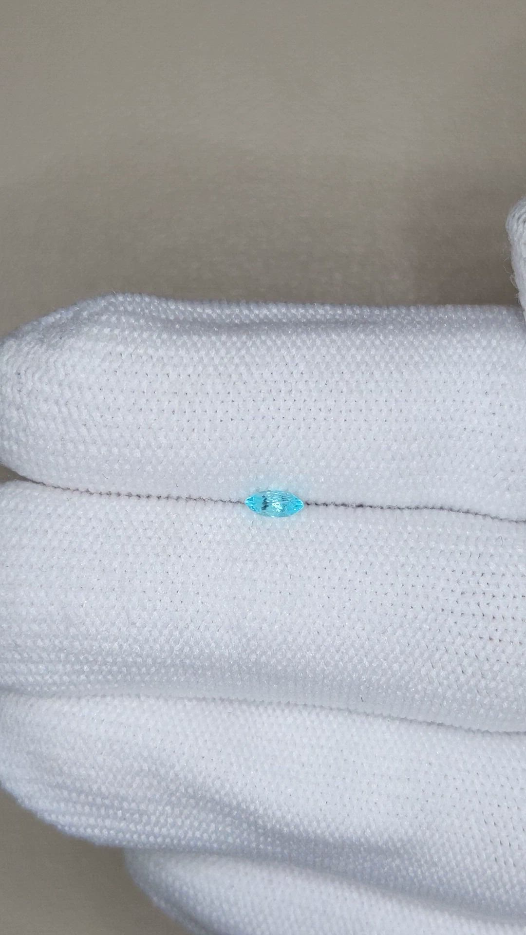 0.11 Ct. Blue Paraiba Tourmaline from Brazil Size Video