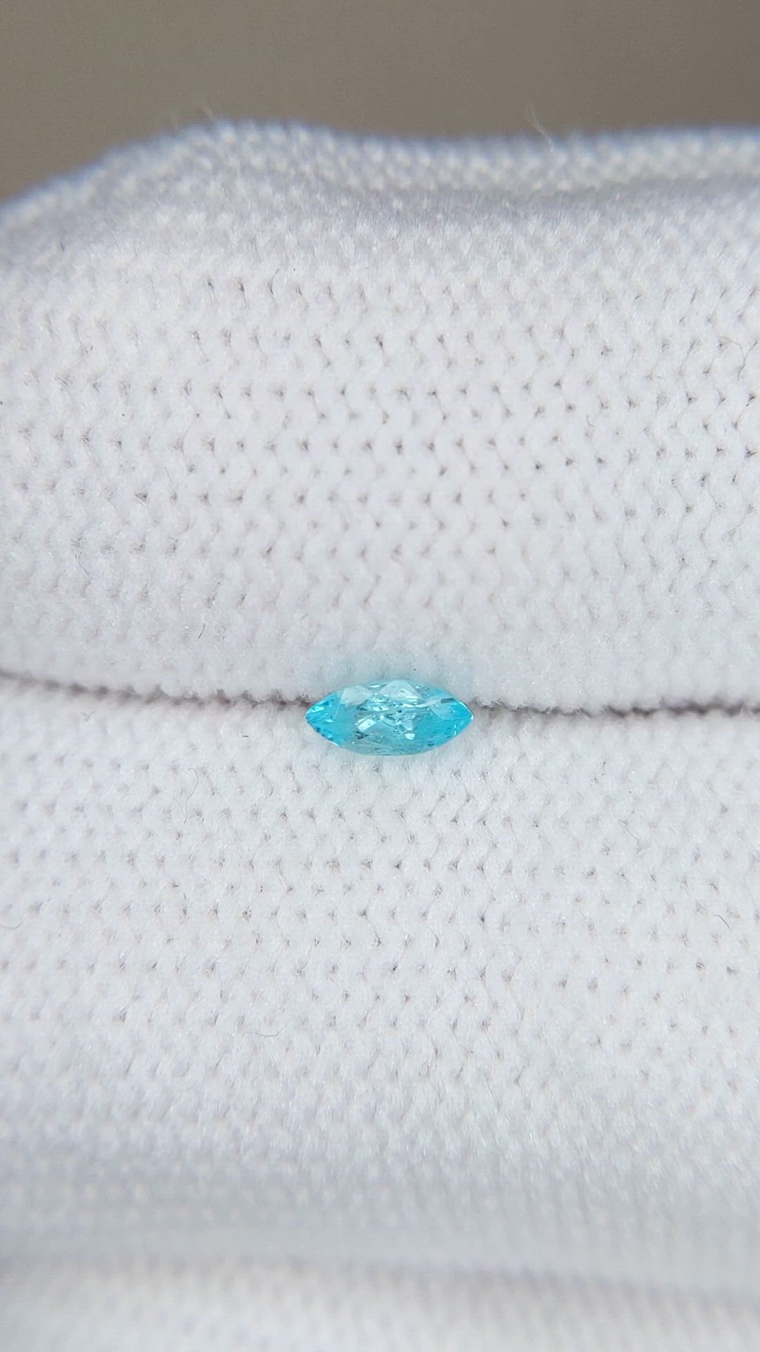 0.11 Ct. Blue Paraiba Tourmaline from Brazil Size Video