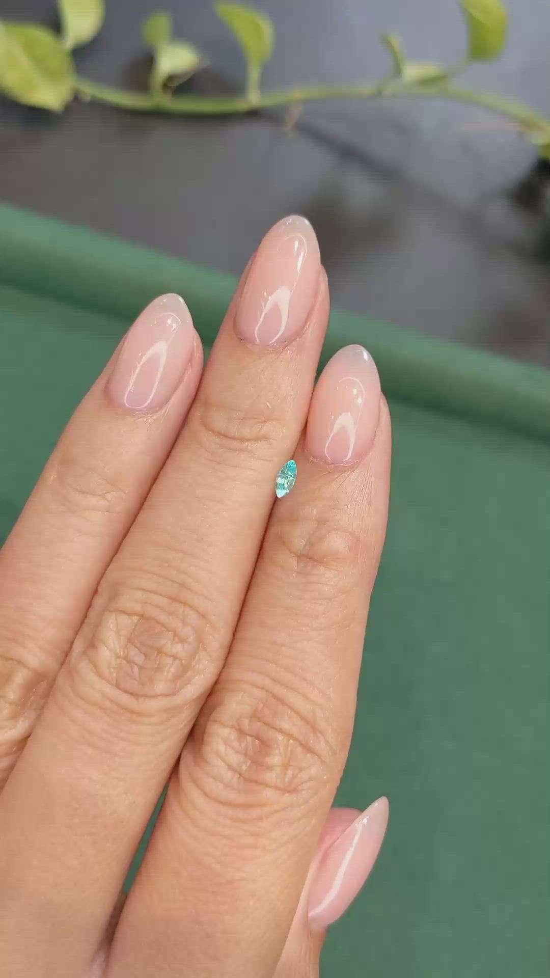 0.11 Ct. Blue Paraiba Tourmaline from Brazil Size Video