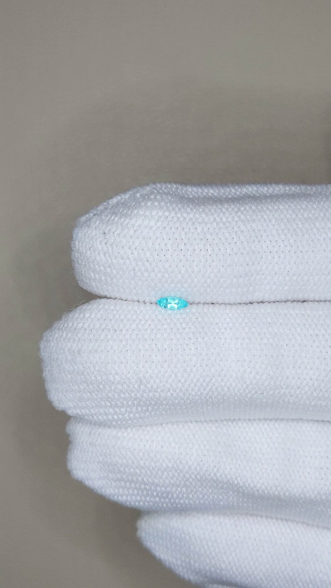 0.06 Ct. Greenish Blue Paraiba Tourmaline from Brazil Size Video