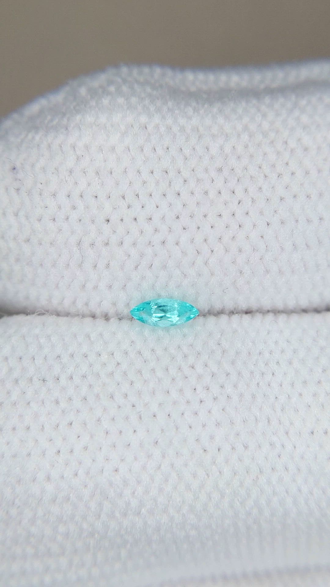 0.06 Ct. Greenish Blue Paraiba Tourmaline from Brazil Size Video