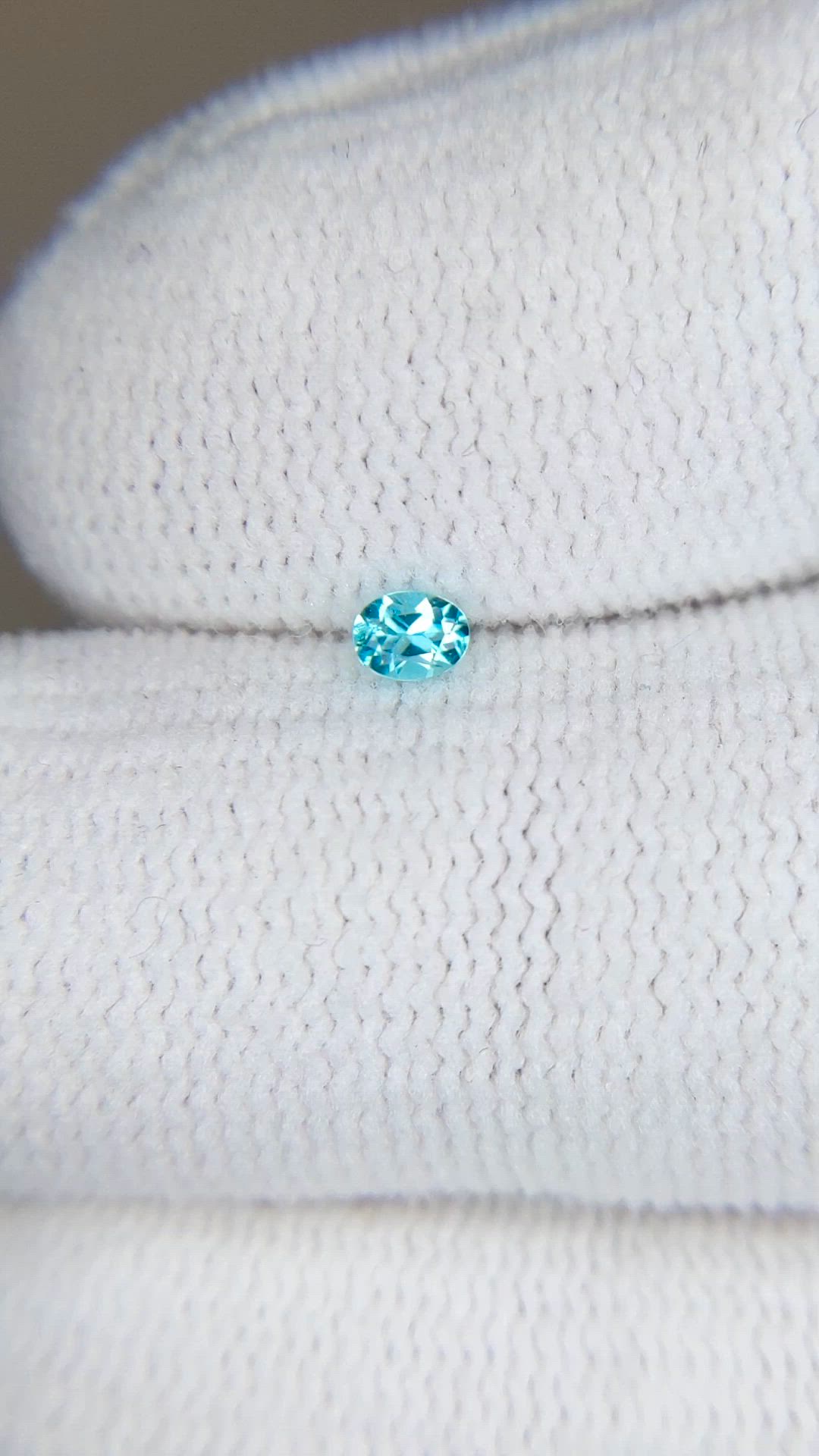 0.10 Ct. Greenish Blue Paraiba Tourmaline from Brazil Size Video
