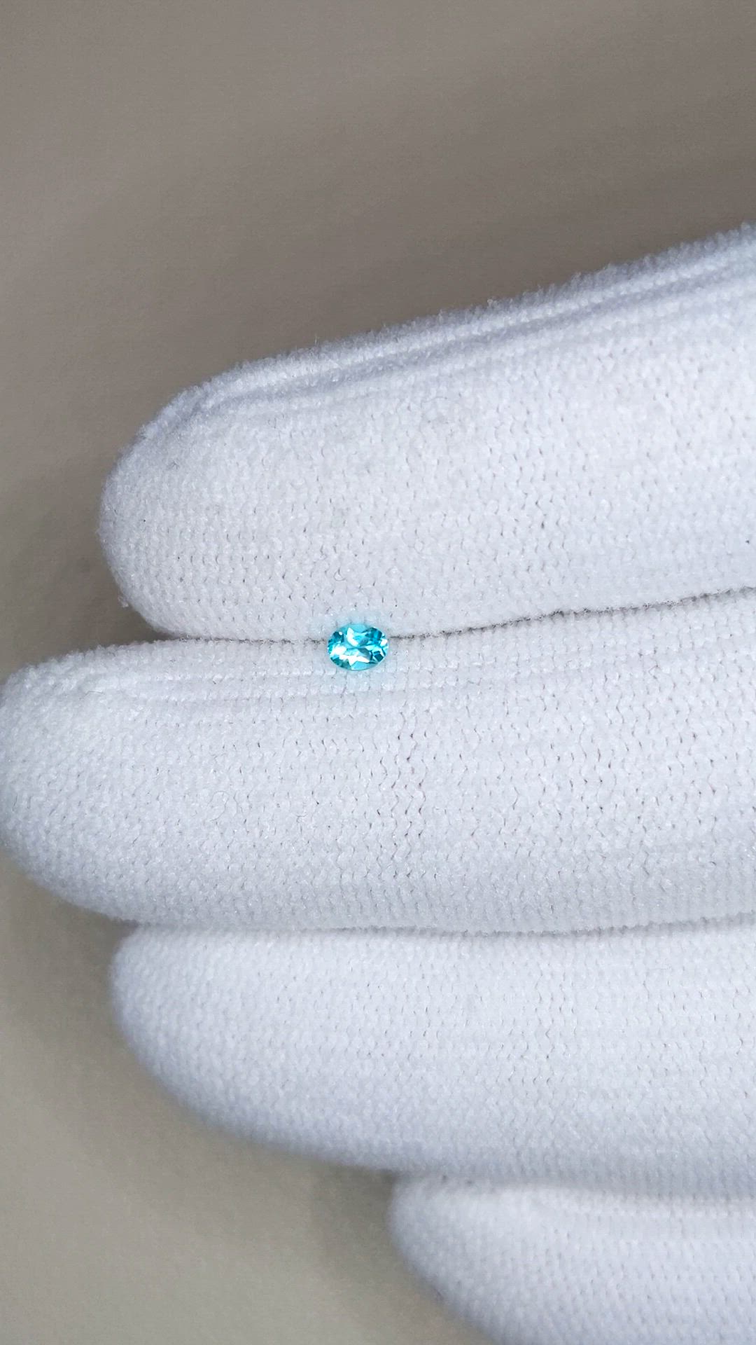 0.10 Ct. Greenish Blue Paraiba Tourmaline from Brazil Size Video