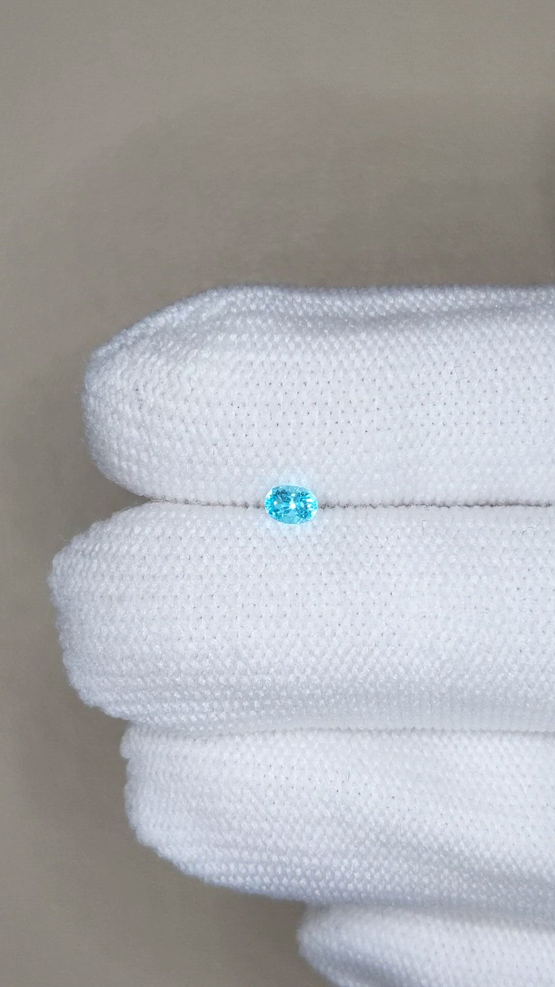0.14 Ct. Blue Paraiba Tourmaline from Brazil Size Video