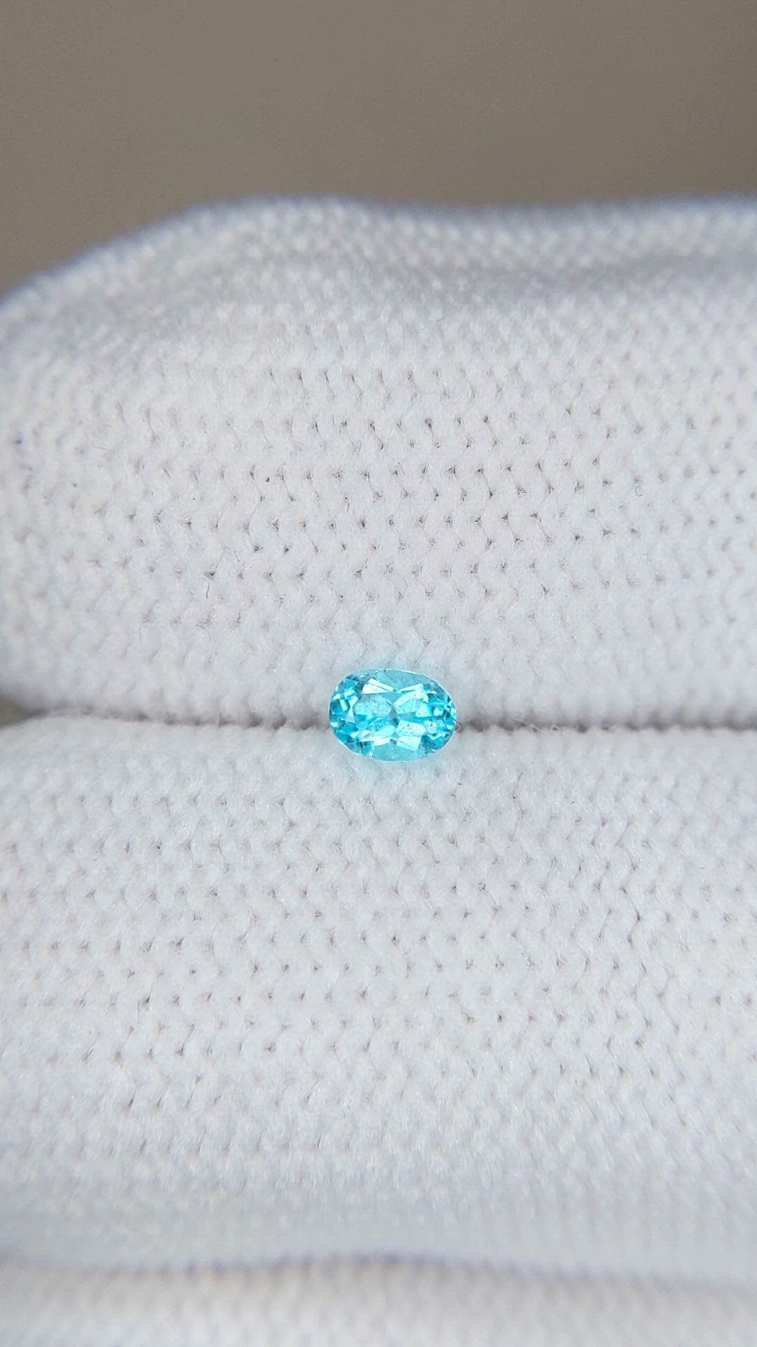 0.14 Ct. Blue Paraiba Tourmaline from Brazil Size Video
