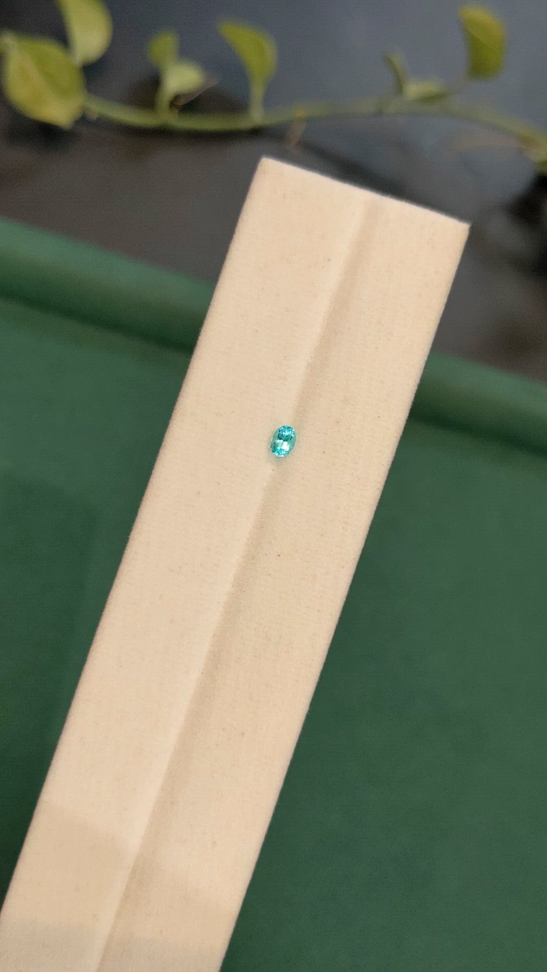 0.14 Ct. Blue Paraiba Tourmaline from Brazil Size Video
