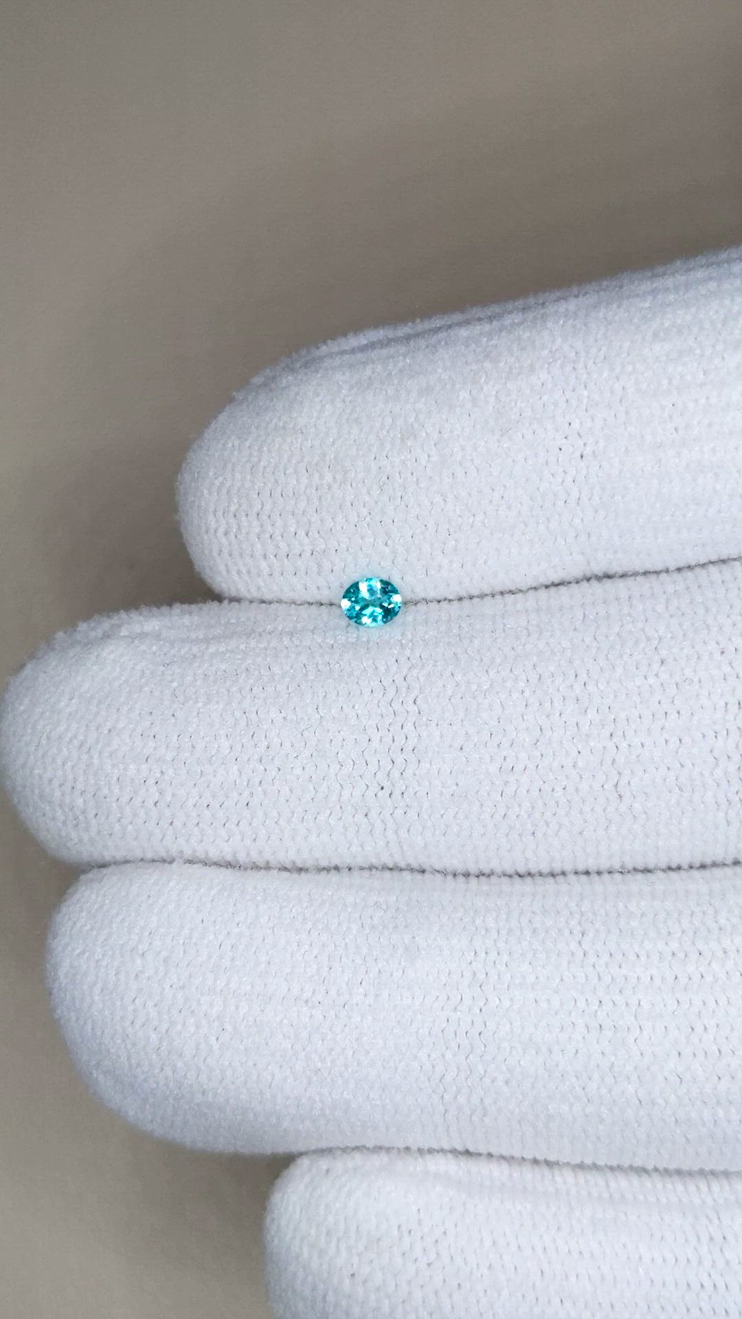 0.10 Ct. Greenish Blue Paraiba Tourmaline from Brazil Size Video