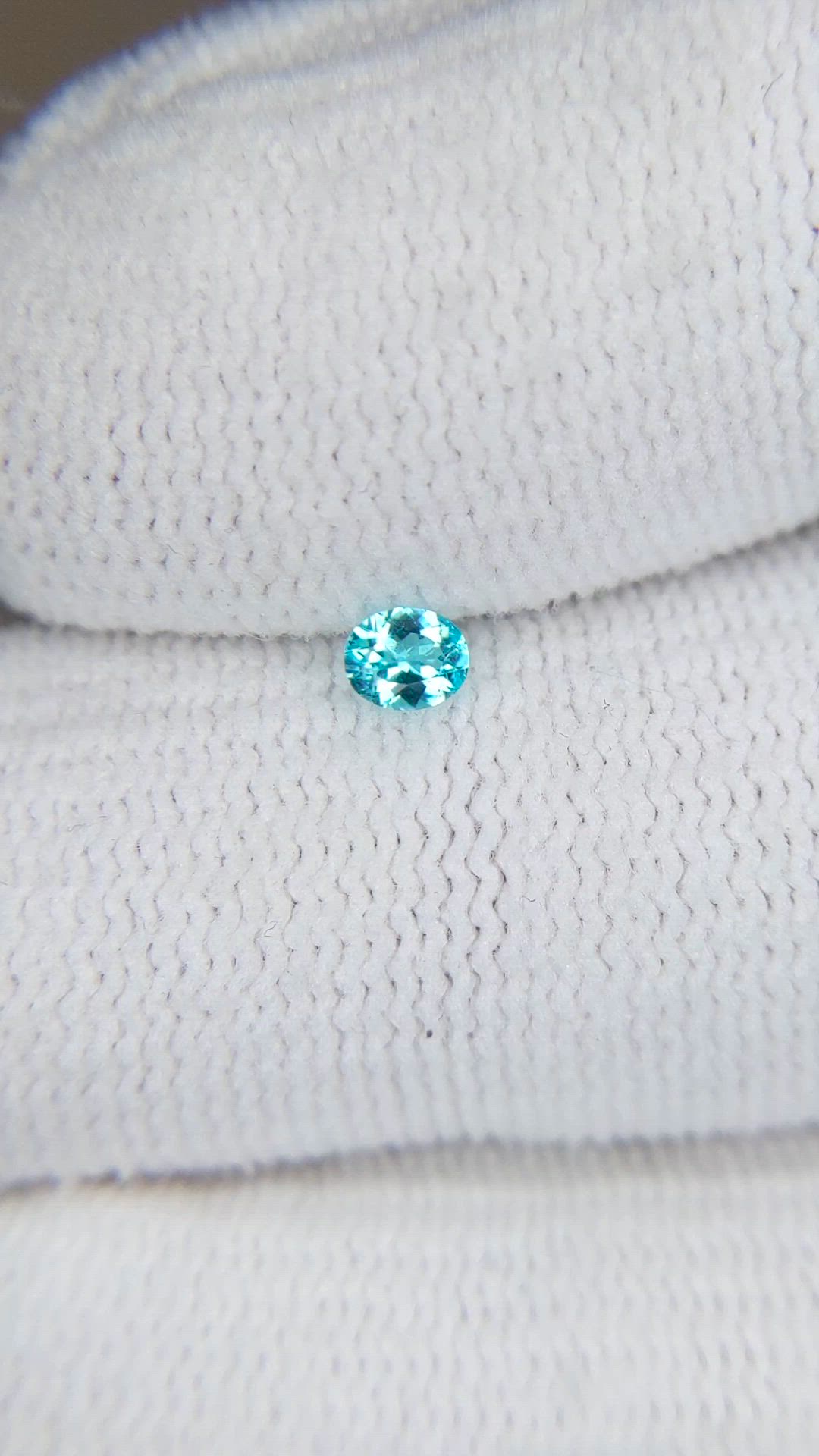 0.10 Ct. Greenish Blue Paraiba Tourmaline from Brazil Size Video