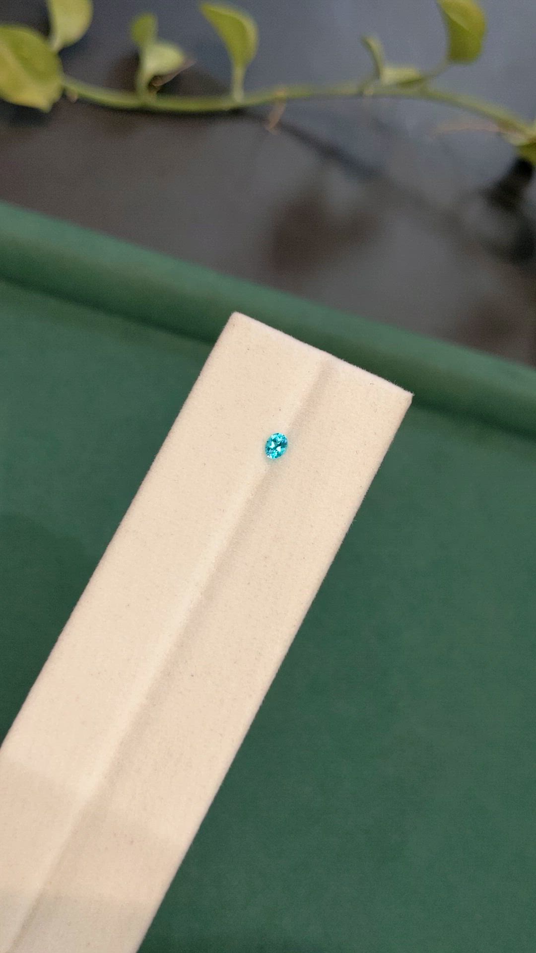 0.09 Ct. Blue Paraiba Tourmaline from Brazil Size Video