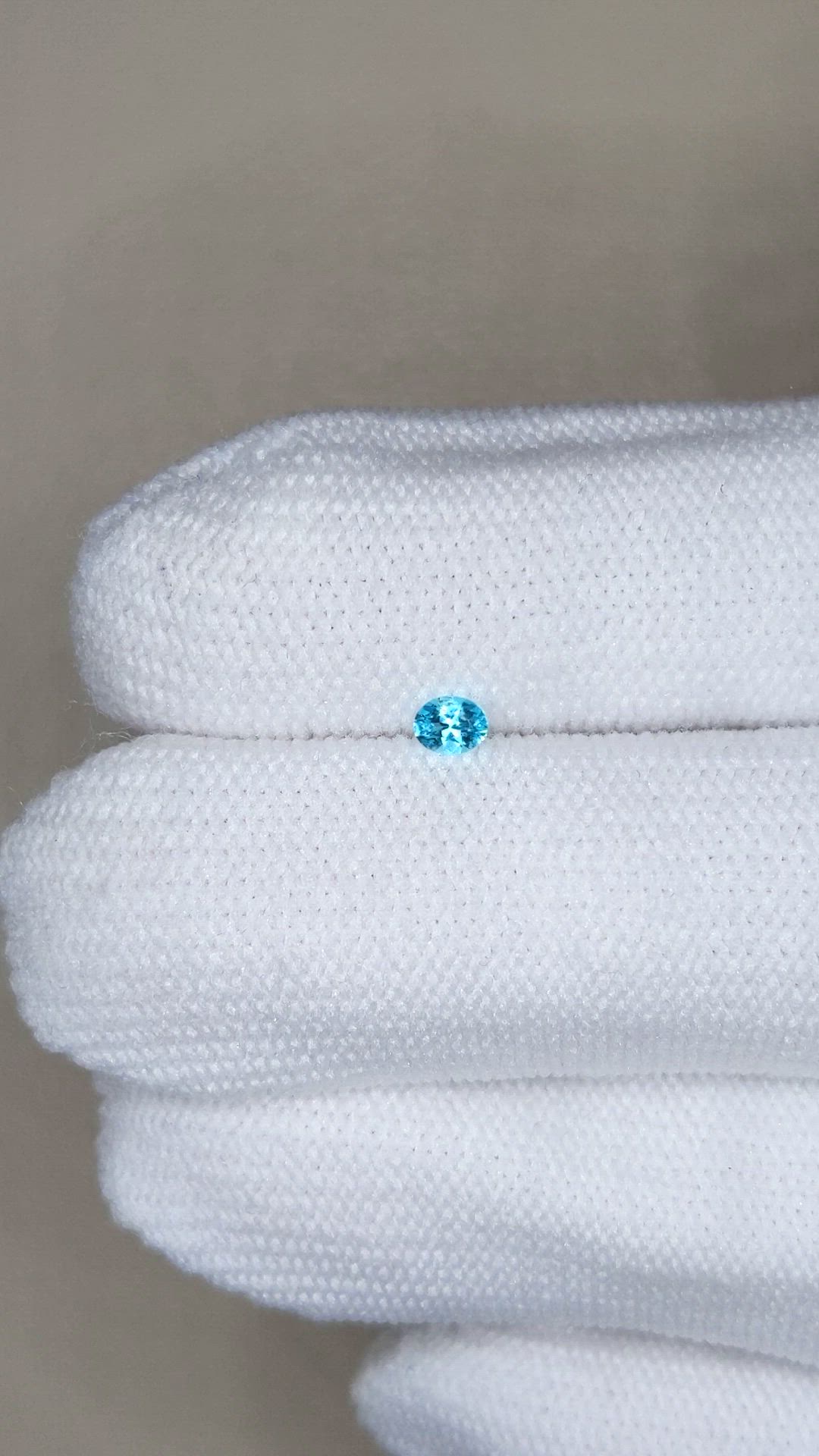 0.09 Ct. Blue Paraiba Tourmaline from Brazil Size Video