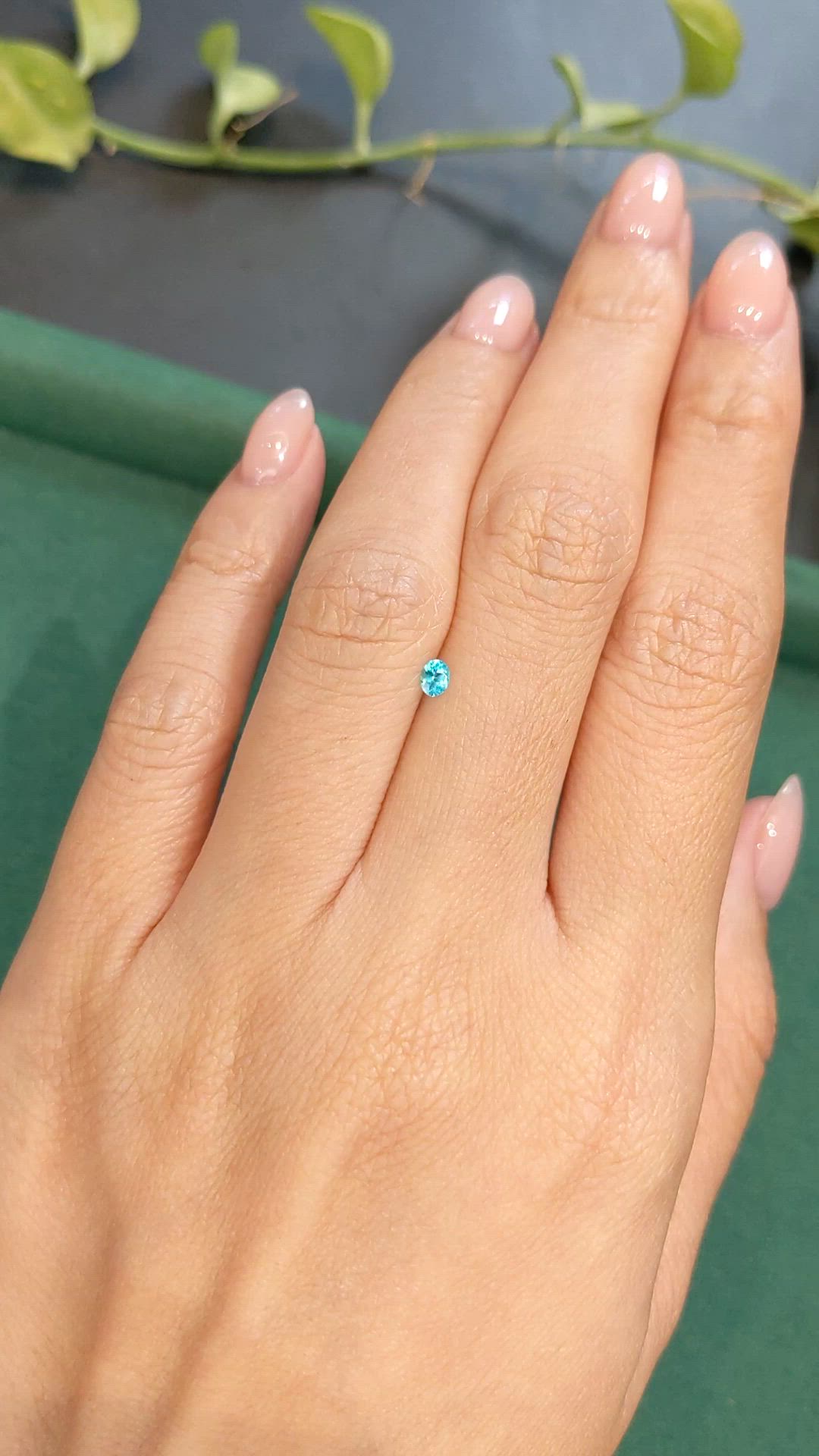 0.09 Ct. Blue Paraiba Tourmaline from Brazil Size Video
