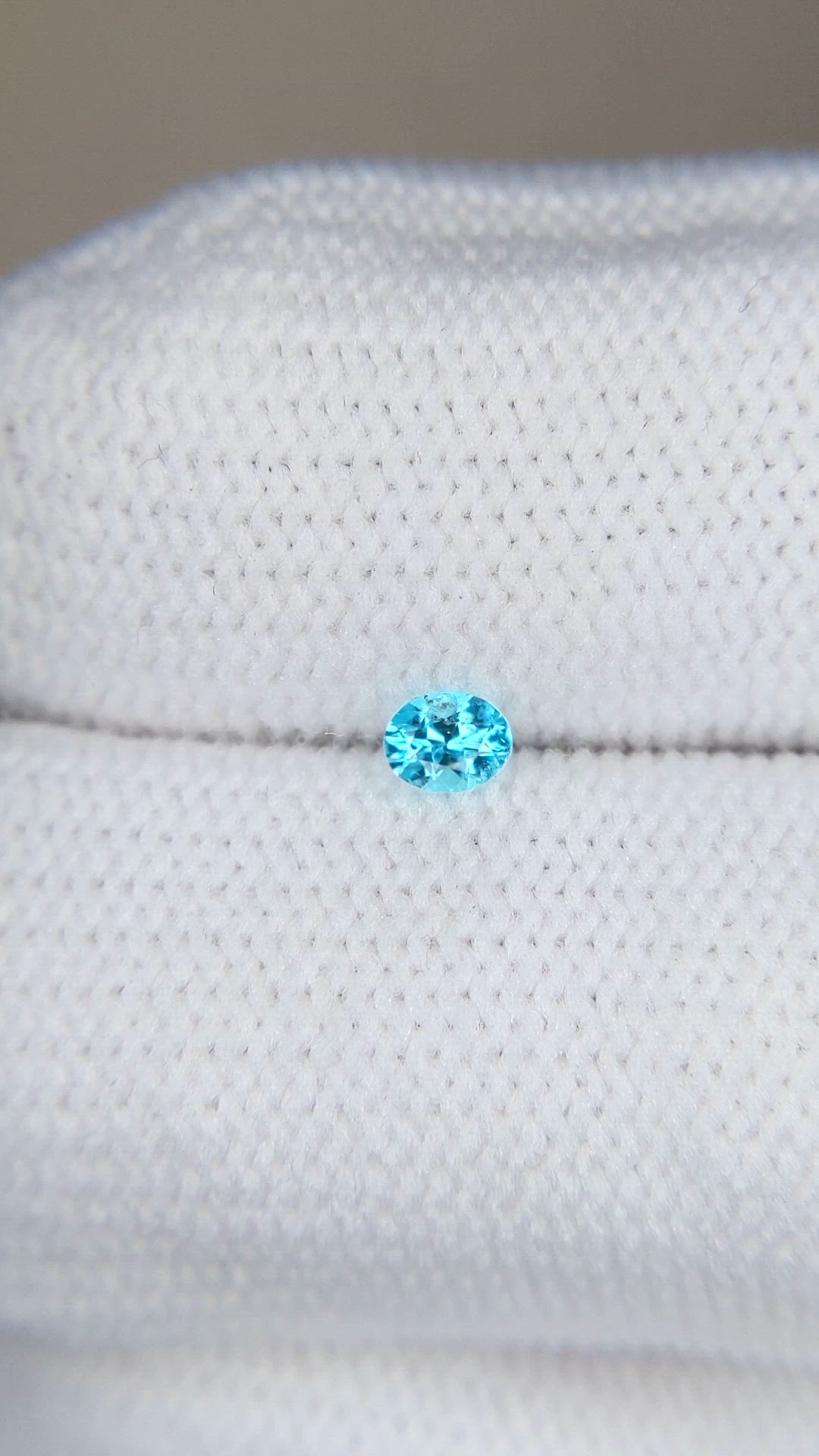 0.09 Ct. Blue Paraiba Tourmaline from Brazil Size Video