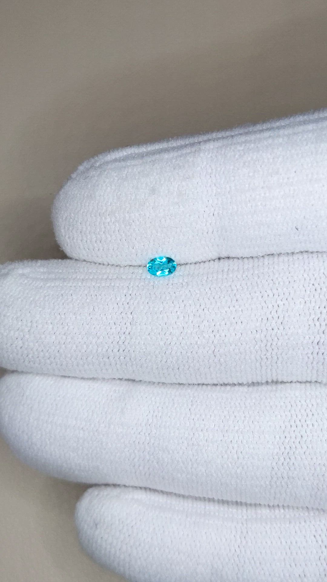 0.11 Ct. Bluish Green Paraiba Tourmaline from Brazil Size Video
