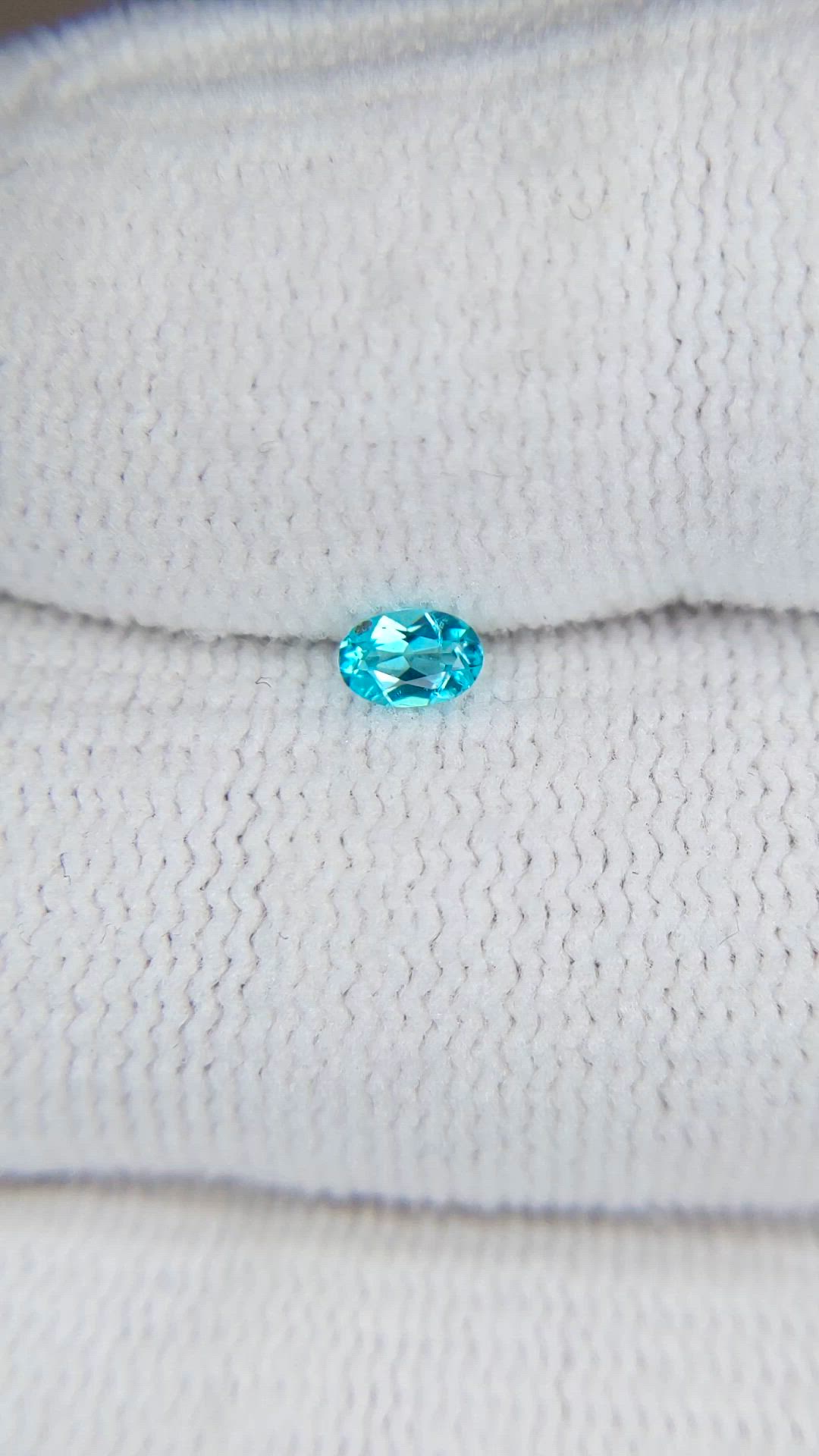 0.11 Ct. Bluish Green Paraiba Tourmaline from Brazil Size Video