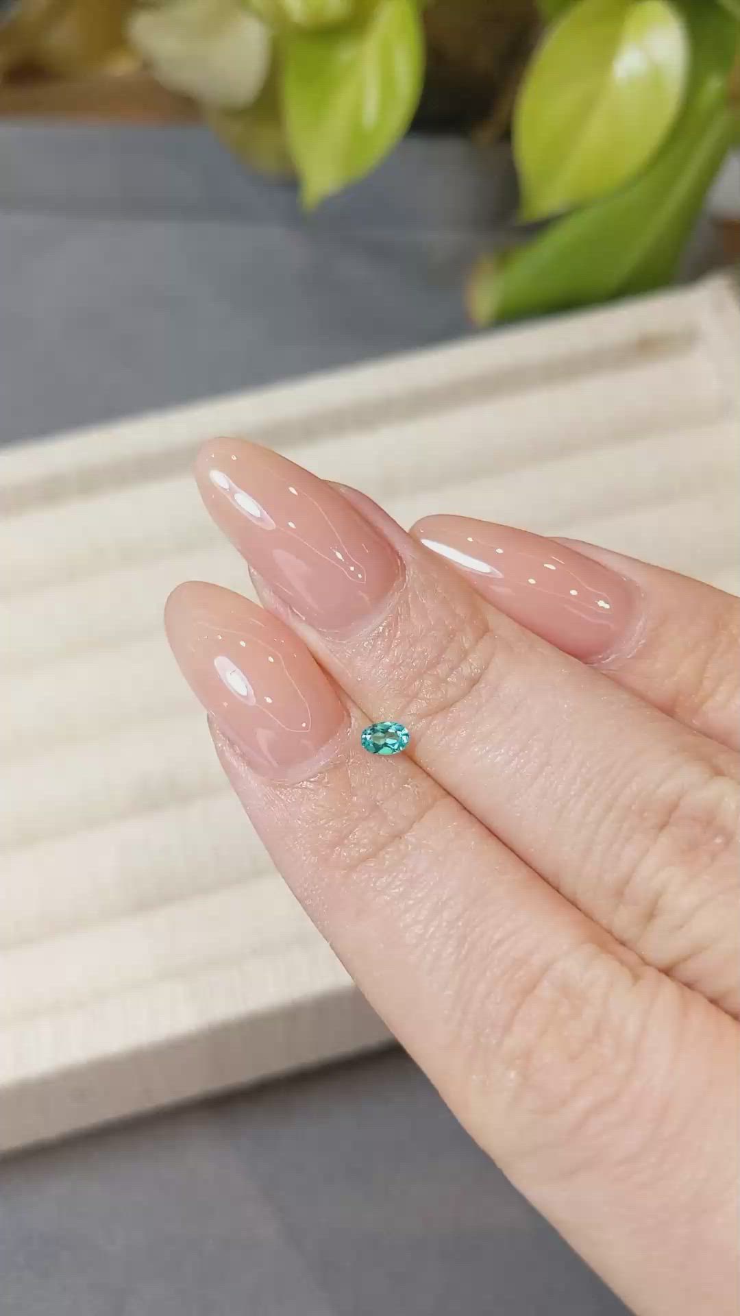 0.11 Ct. Bluish Green Paraiba Tourmaline from Brazil Size Video