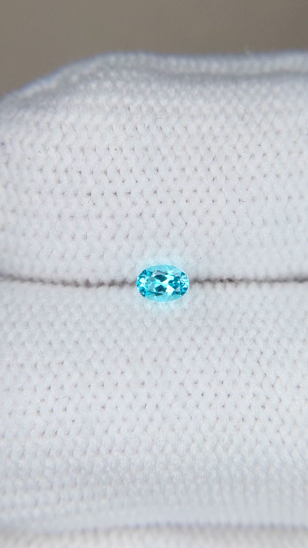 0.10 Ct. Greenish Blue Paraiba Tourmaline from Brazil Size Video