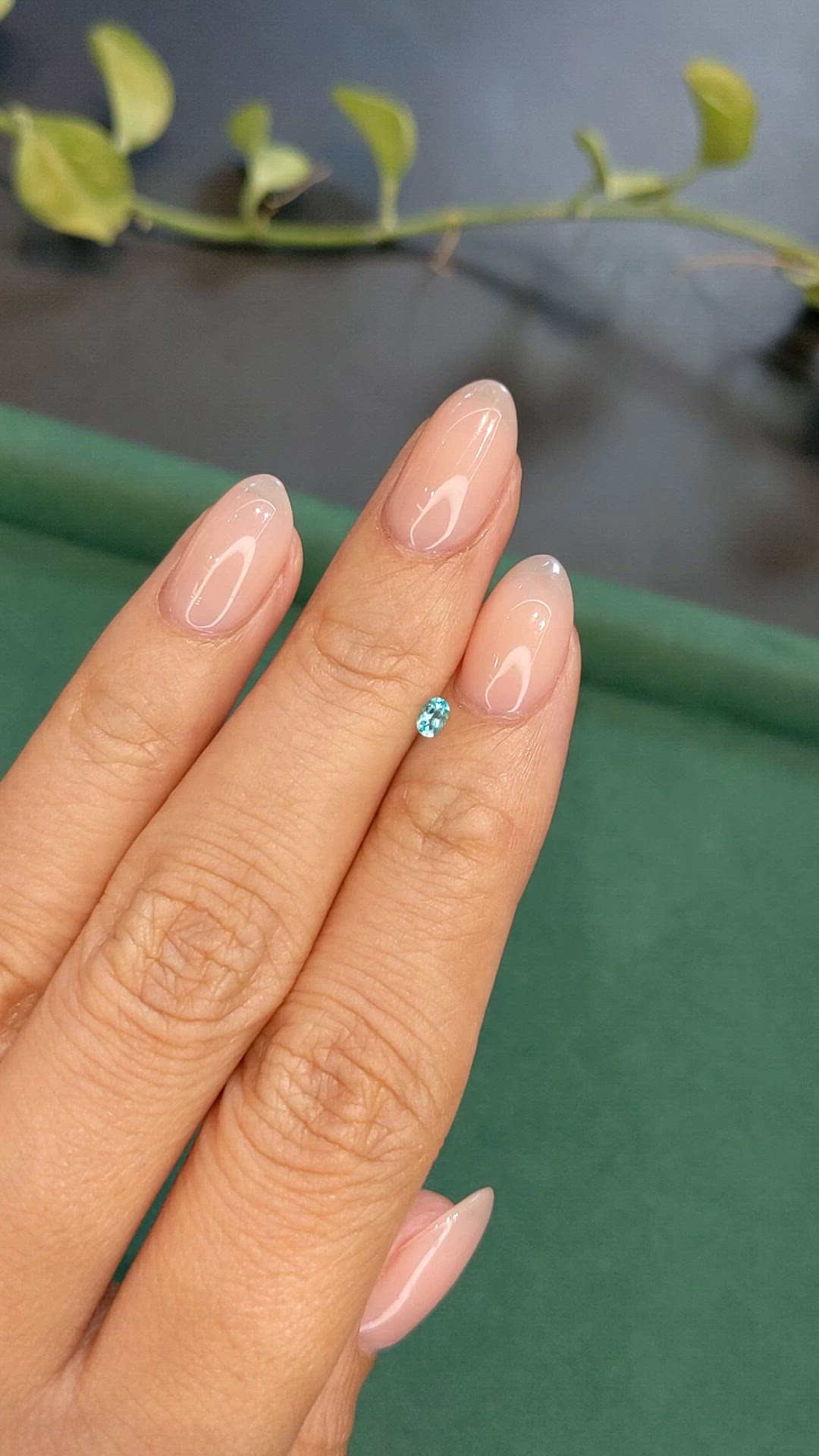 0.10 Ct. Greenish Blue Paraiba Tourmaline from Brazil Size Video