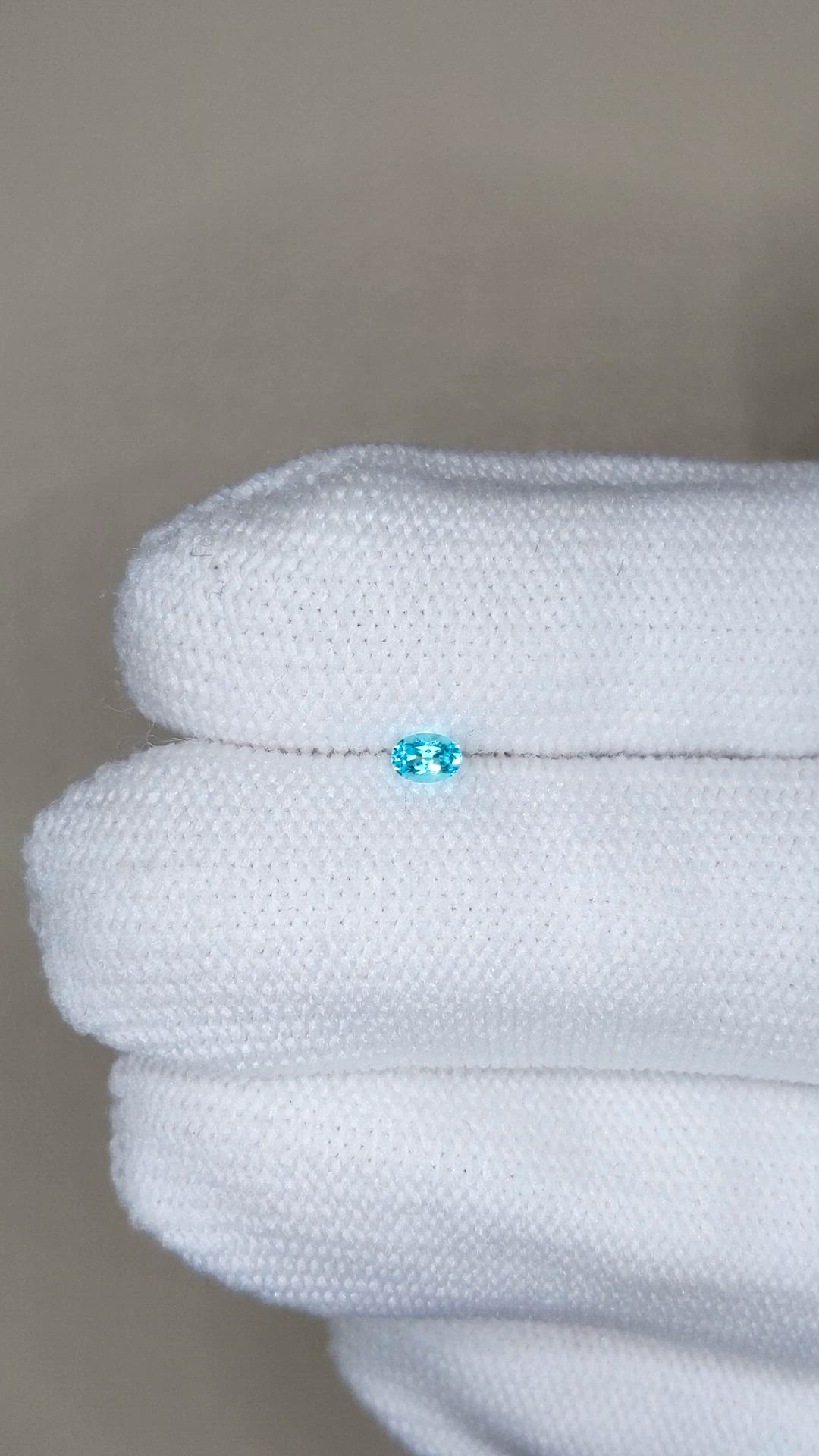 0.10 Ct. Greenish Blue Paraiba Tourmaline from Brazil Size Video