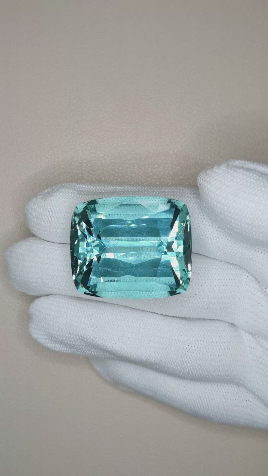 88.20 Ct. Blue Aquamarine from Brazil Size Video