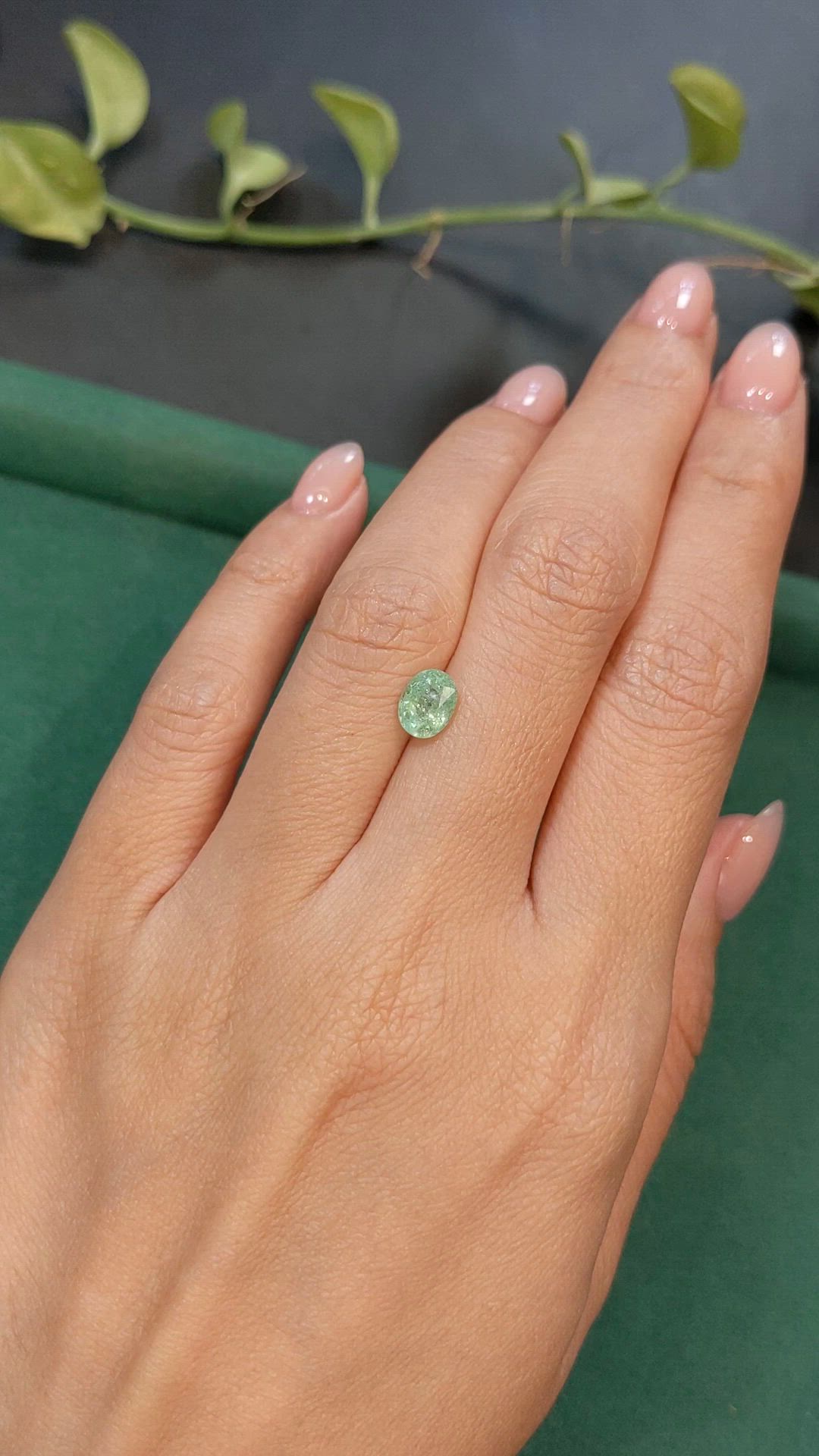 1.03 Ct. Green Paraiba Tourmaline from Mozambique Size Video