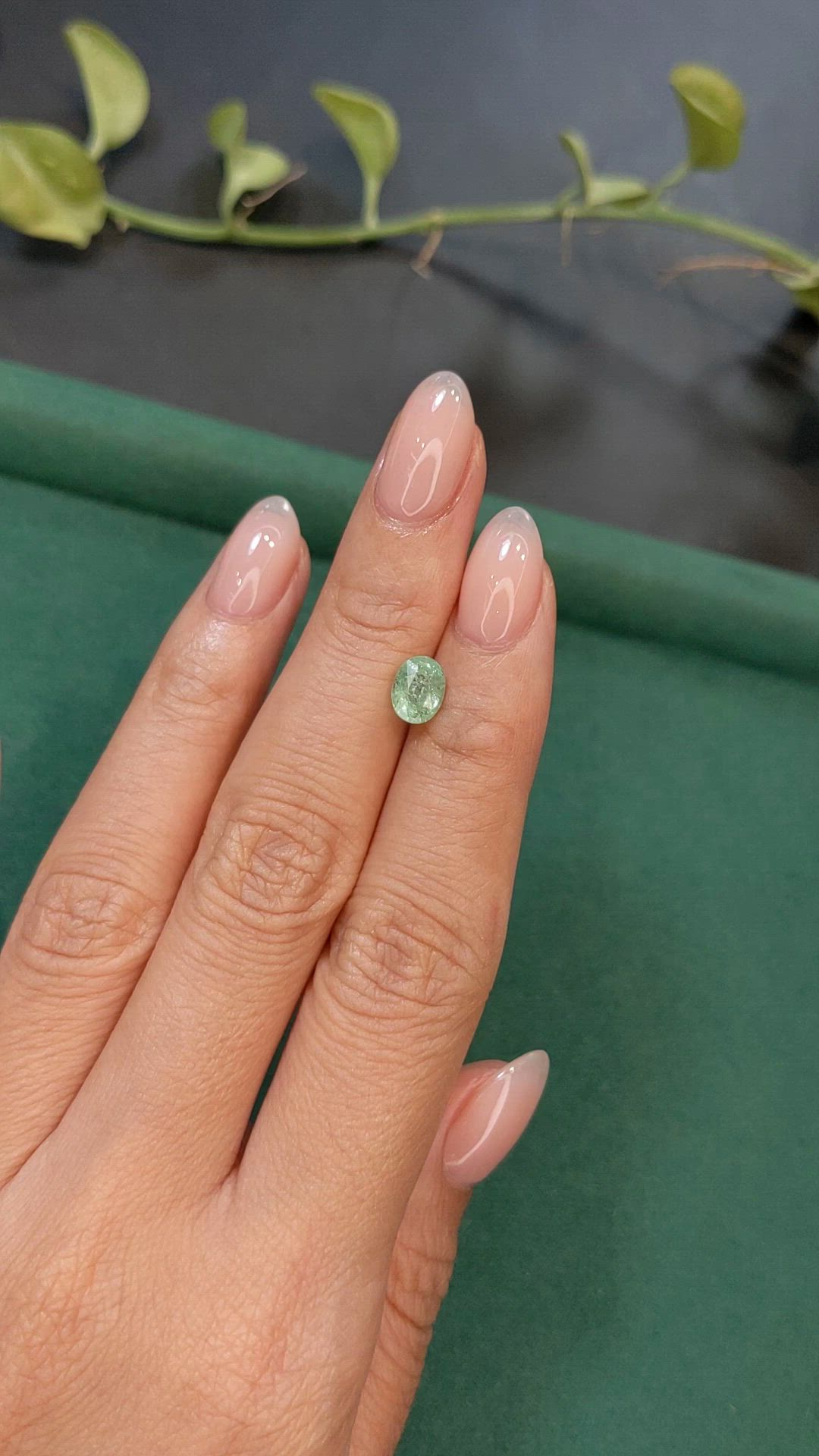 1.03 Ct. Green Paraiba Tourmaline from Mozambique Size Video