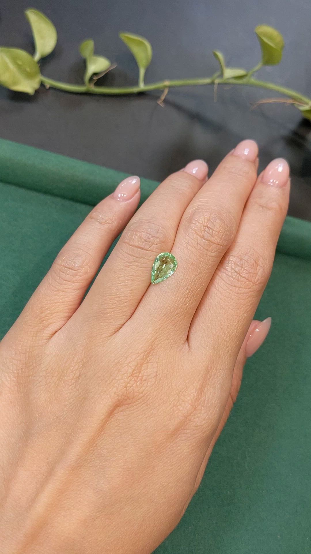 1.16 Ct. Green Paraiba Tourmaline from Mozambique Size Video