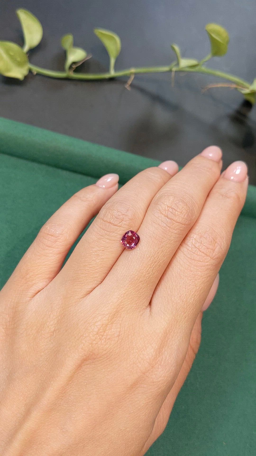 1.20 Ct. Purplish Red Rhodolite Garnet from Madagascar Size Video